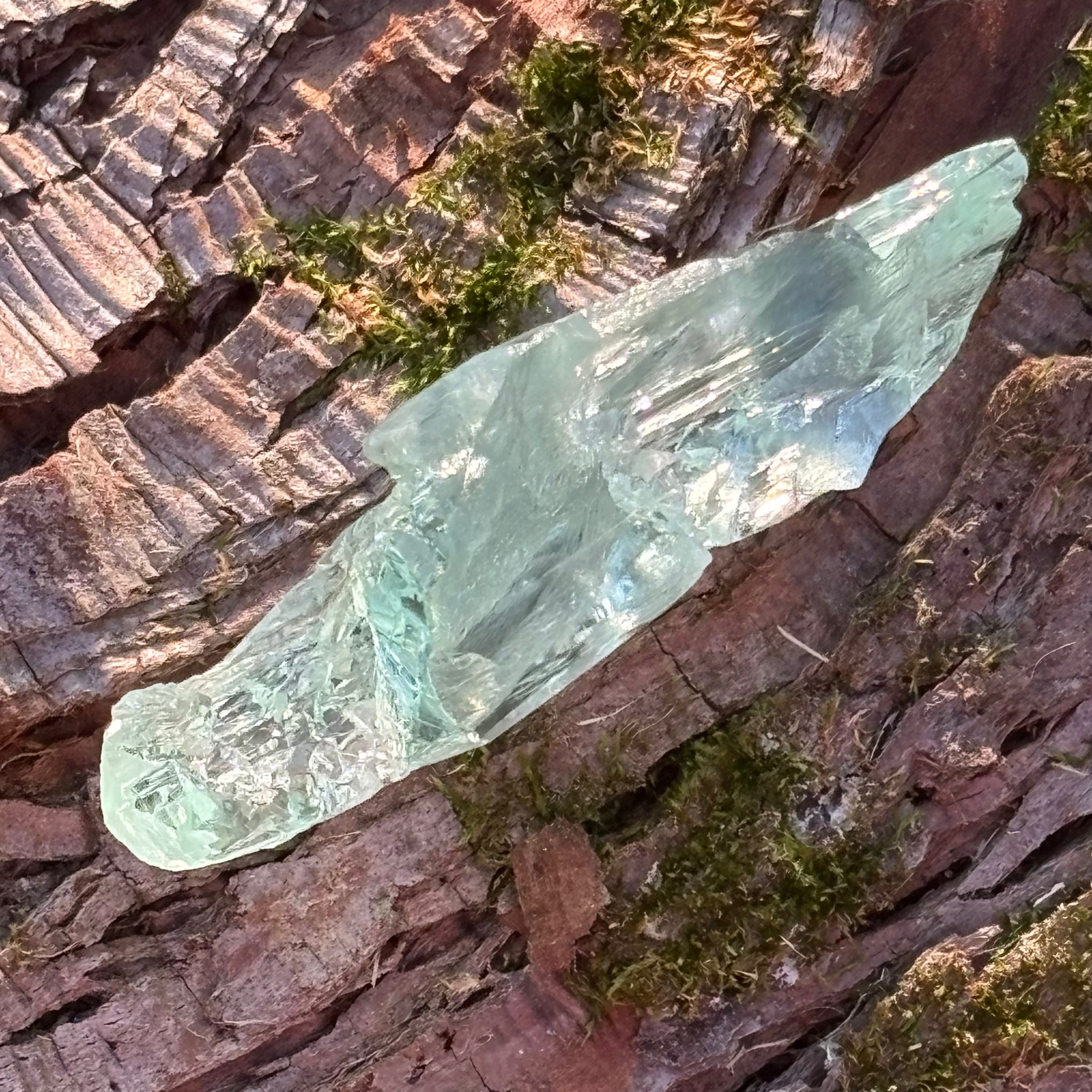 Etched Aquamarine Gem Crystal - 046