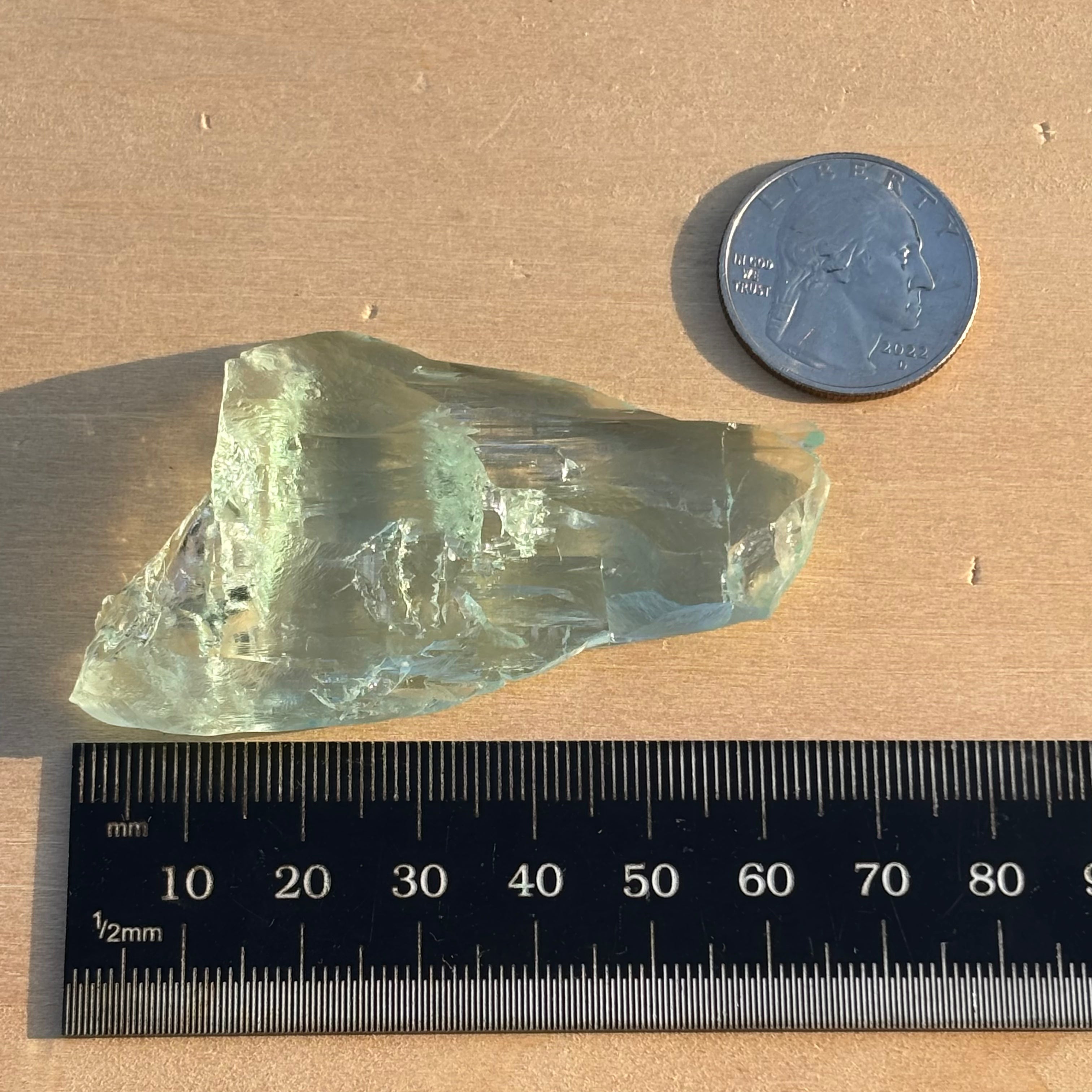 Etched Aquamarine Gem Crystal - 046