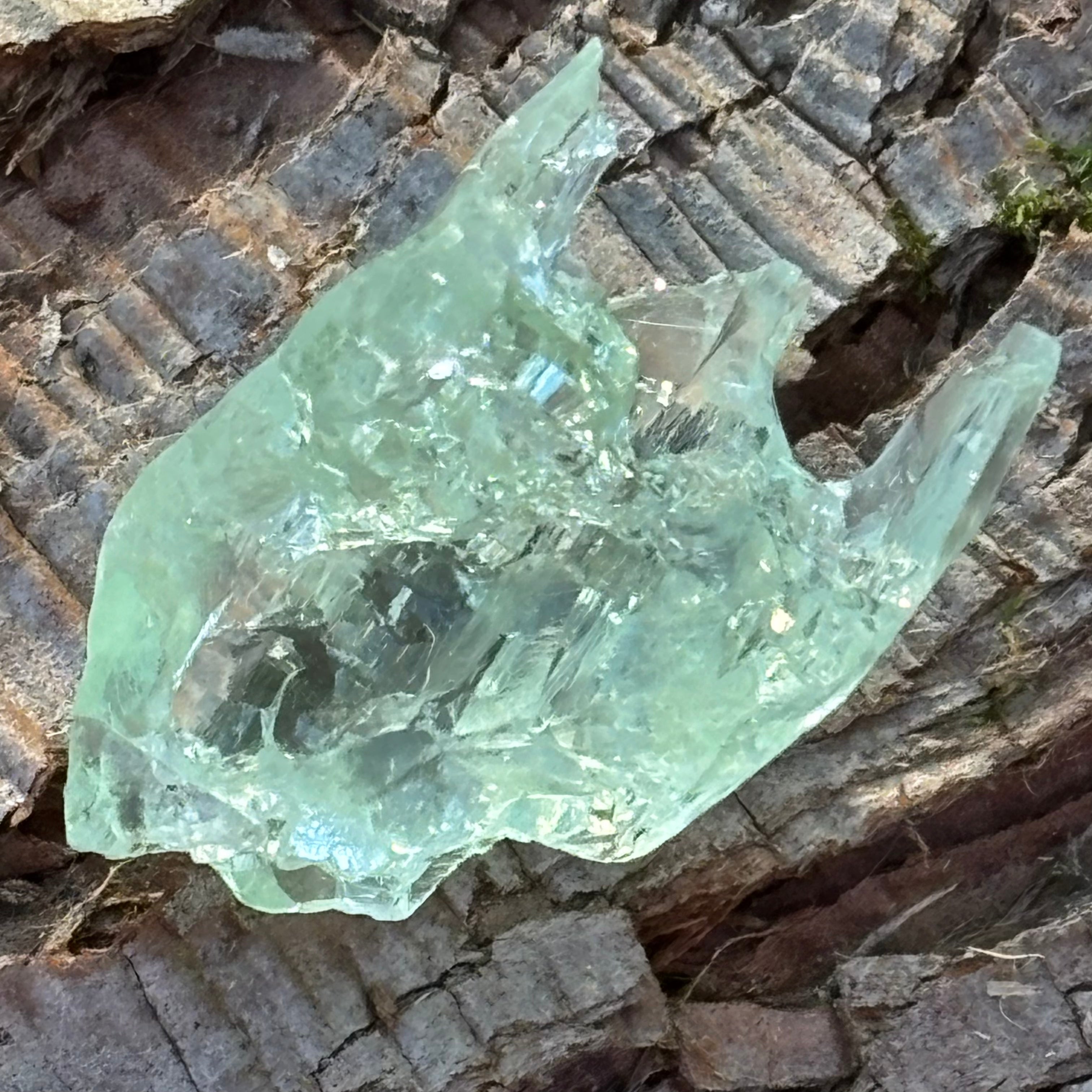Etched Aquamarine Gem Crystal - 047