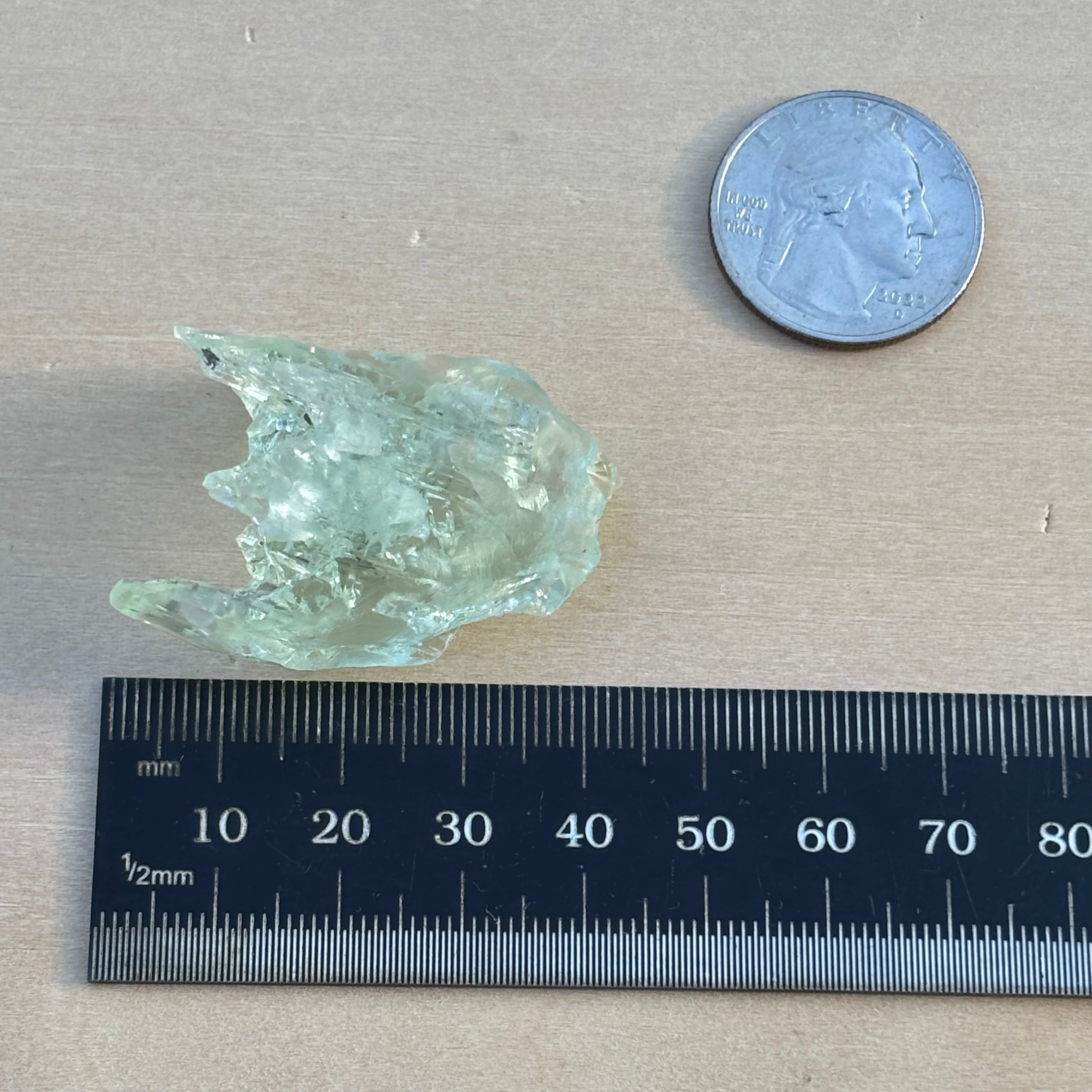 Etched Aquamarine Gem Crystal - 047