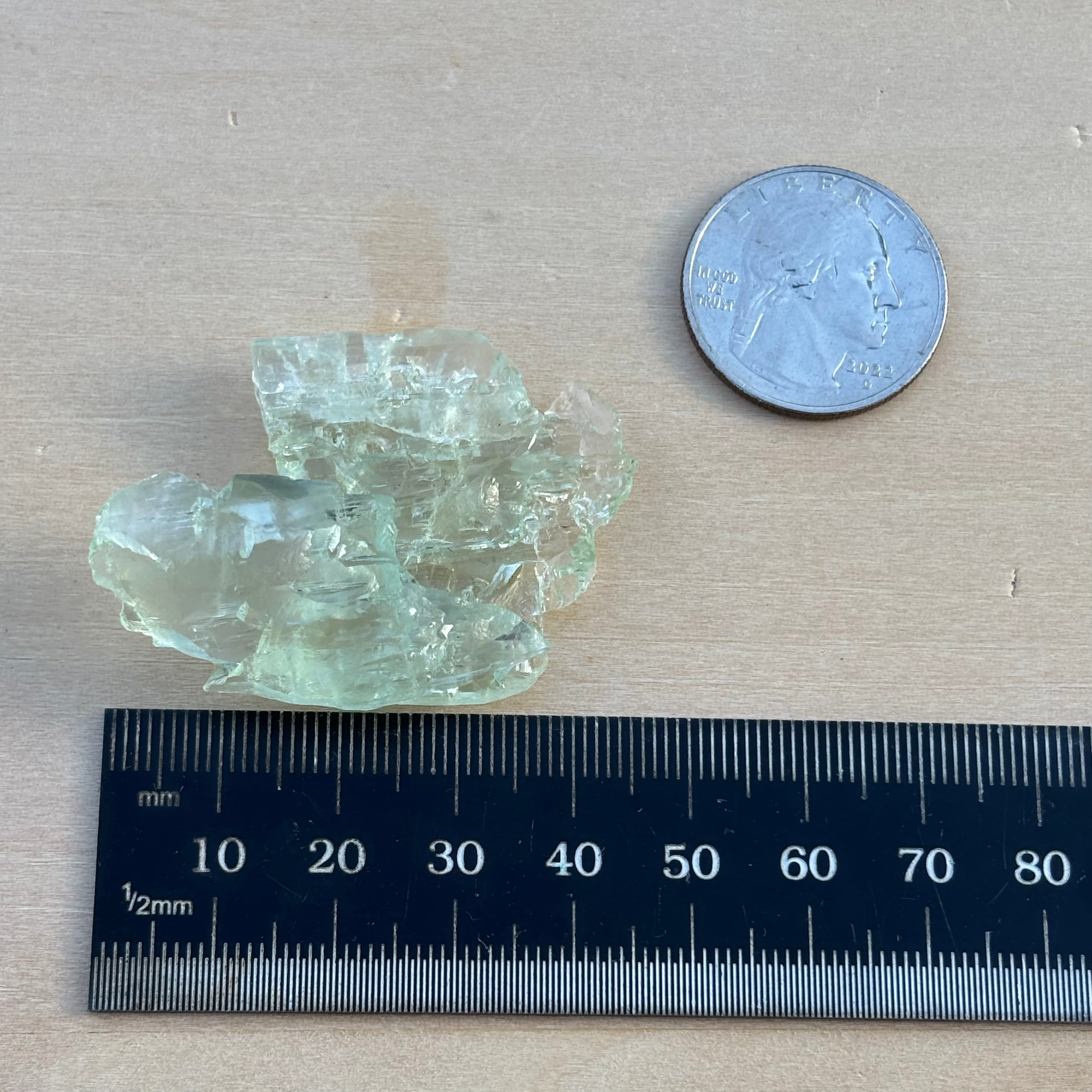 Etched Aquamarine Gem Crystal - 048