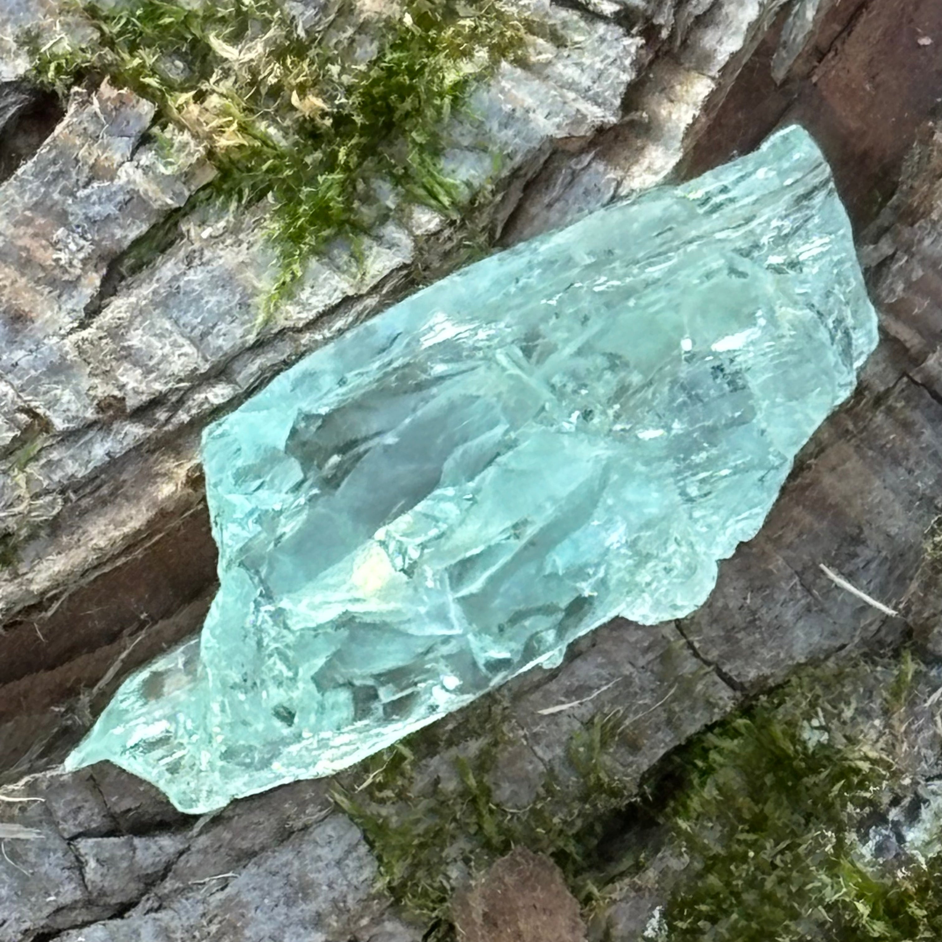 Etched Aquamarine Gem Crystal - 049