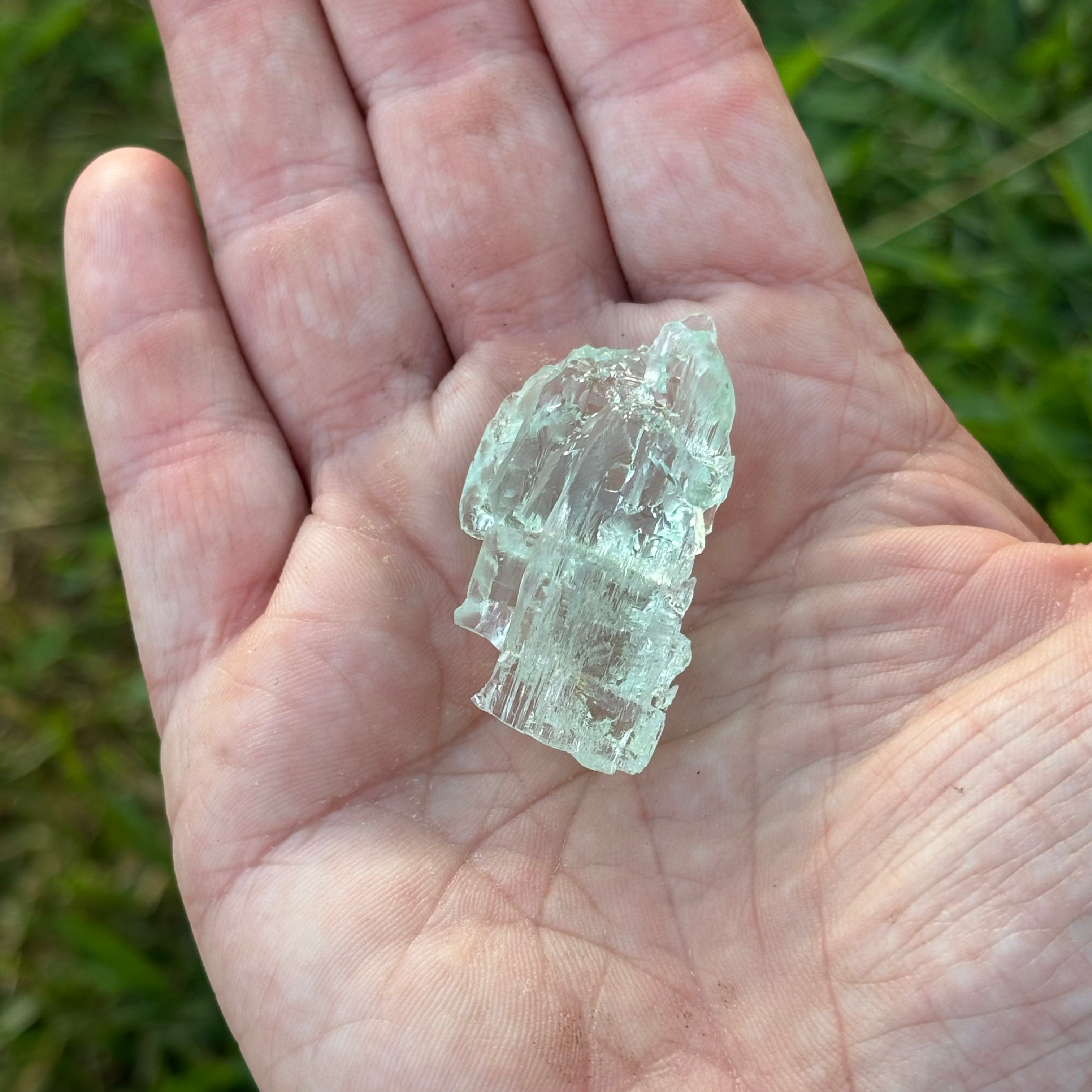 Etched Aquamarine Gem Crystal - 049