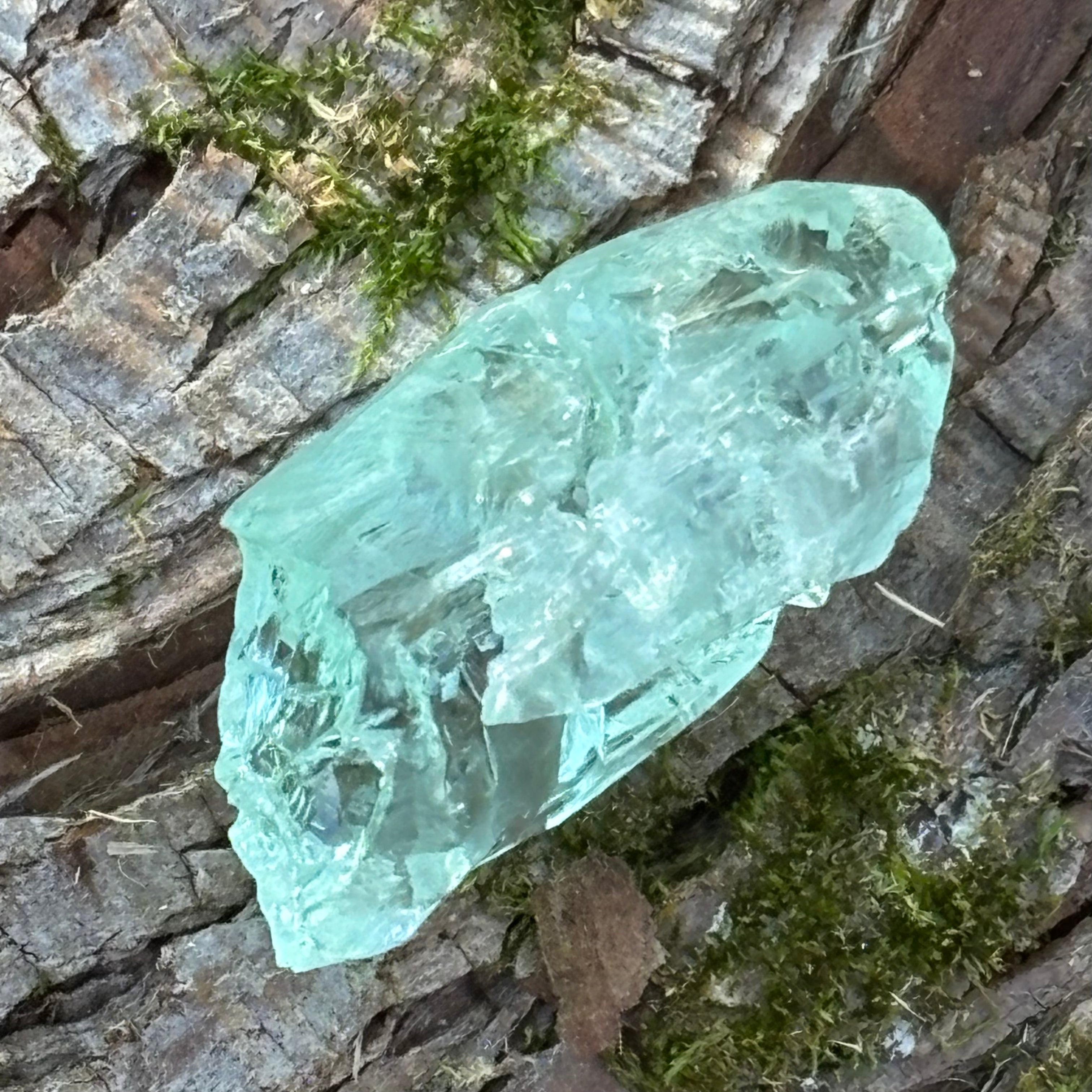 Etched Aquamarine Gem Crystal - 050