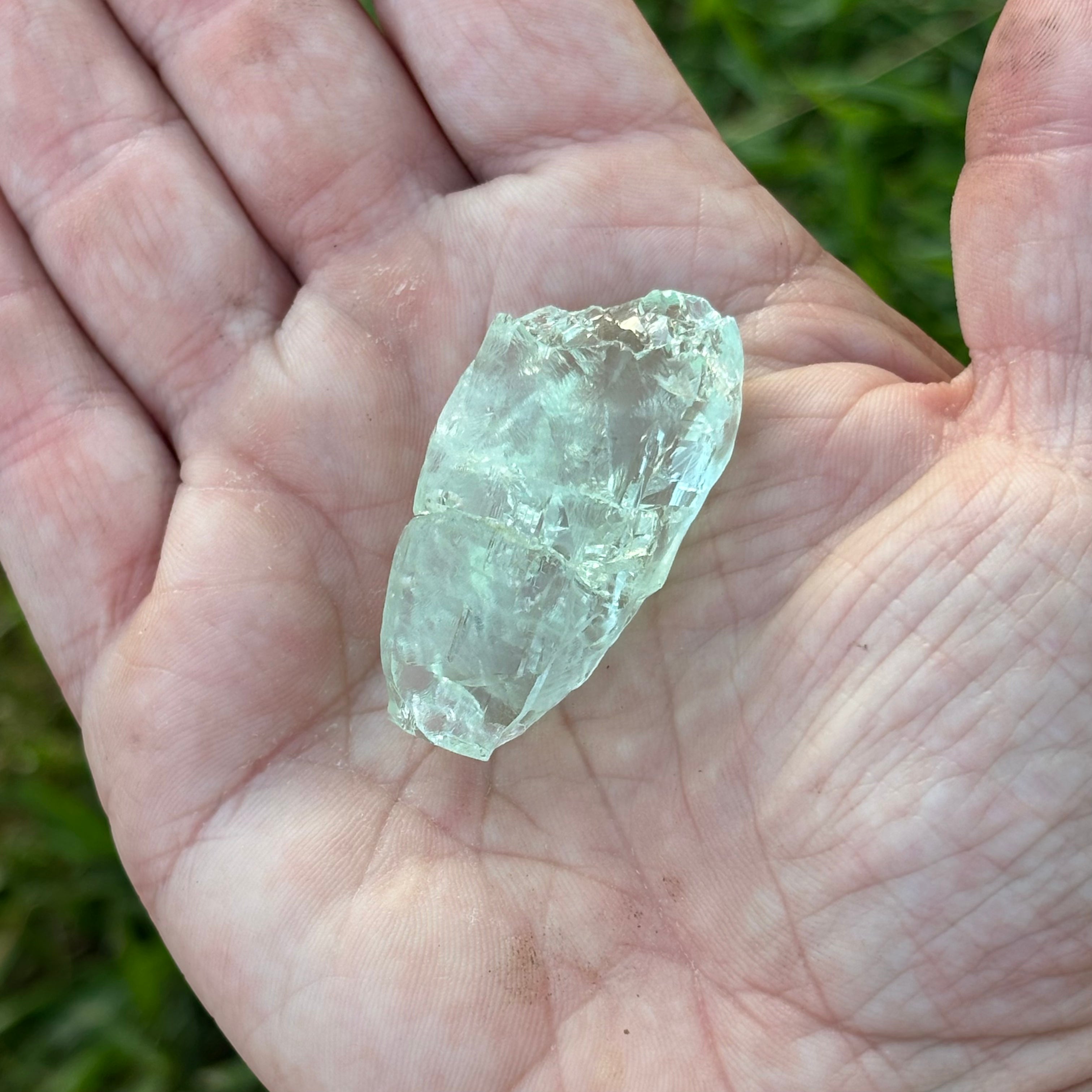 Etched Aquamarine Gem Crystal - 050