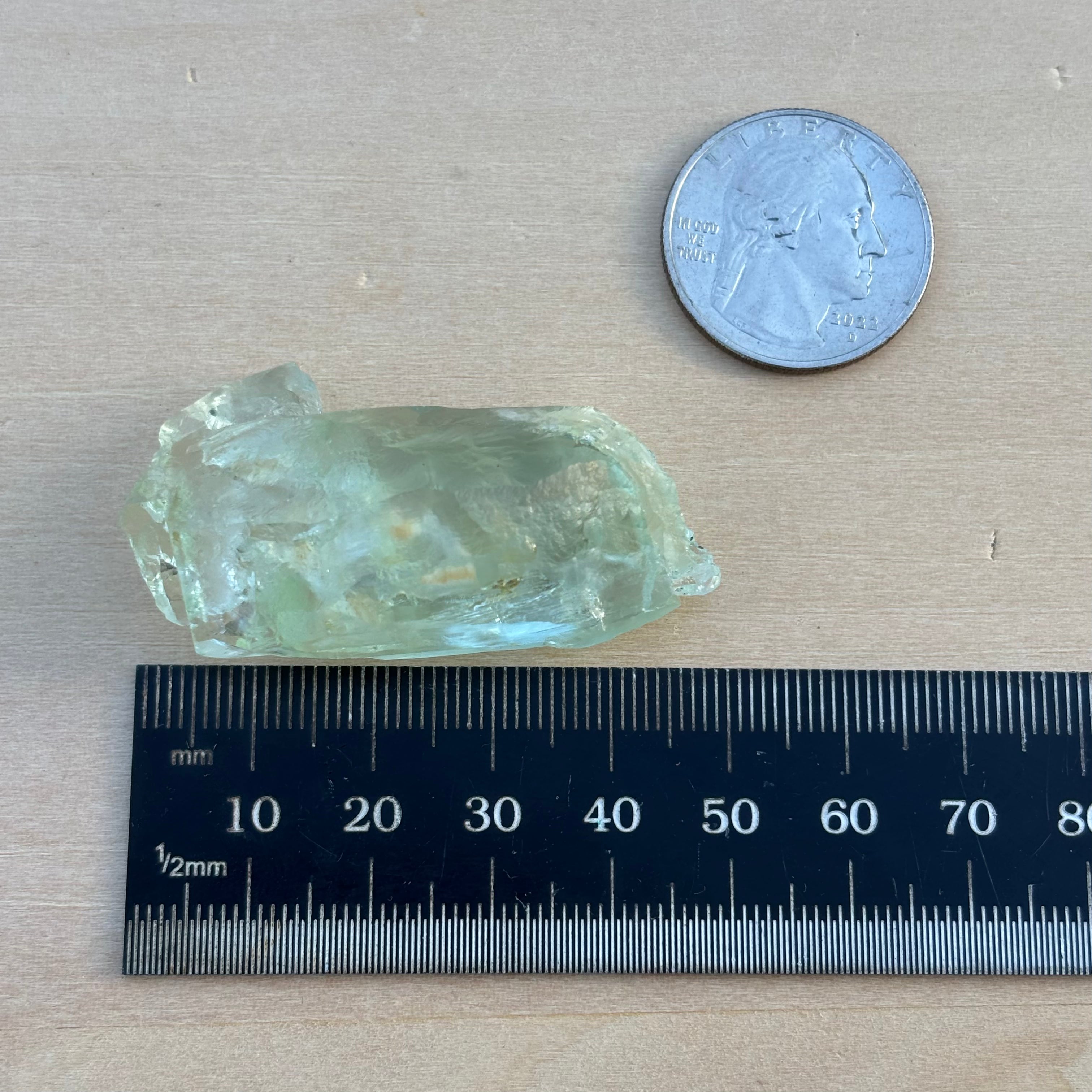 Etched Aquamarine Gem Crystal - 010