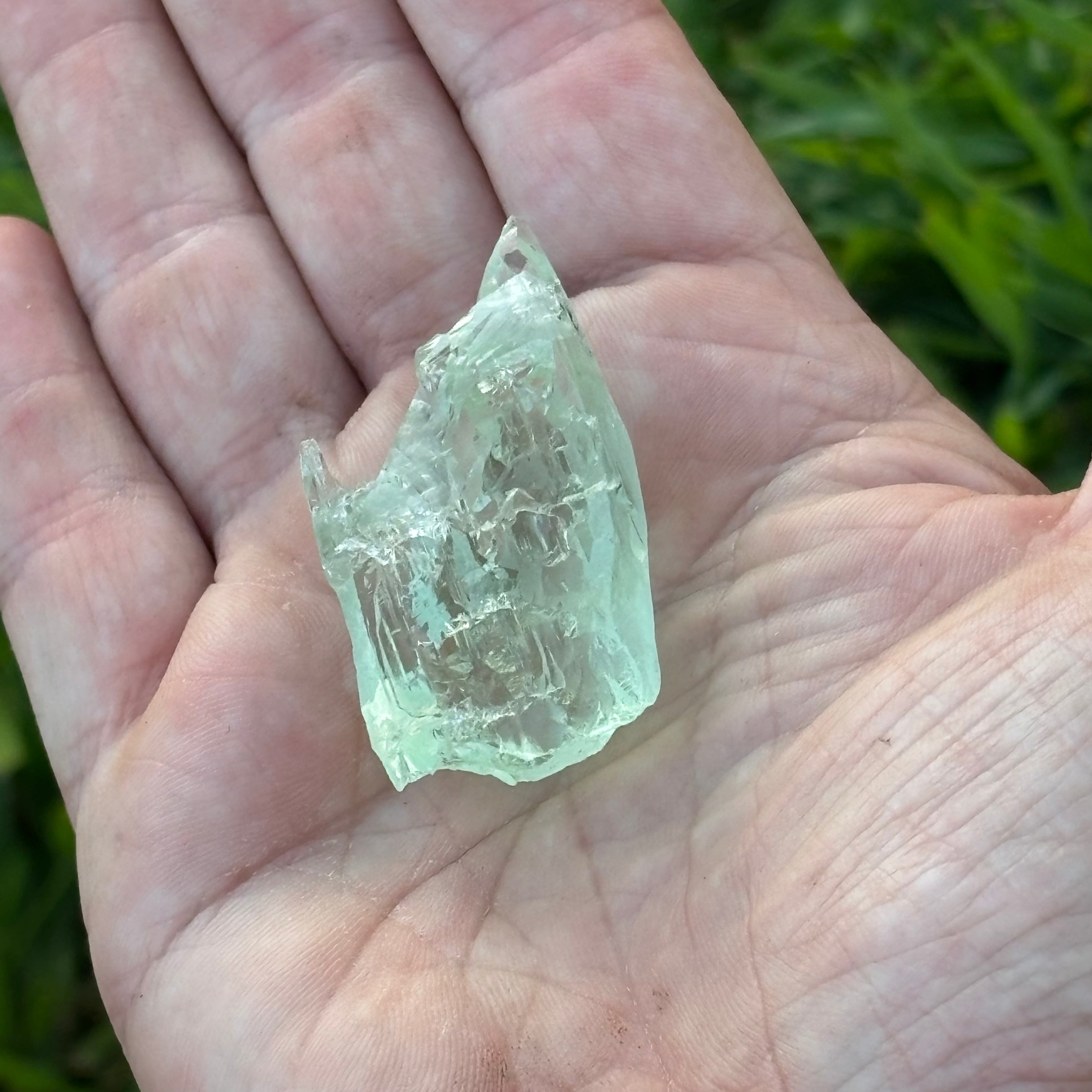Etched Aquamarine Gem Crystal - 012