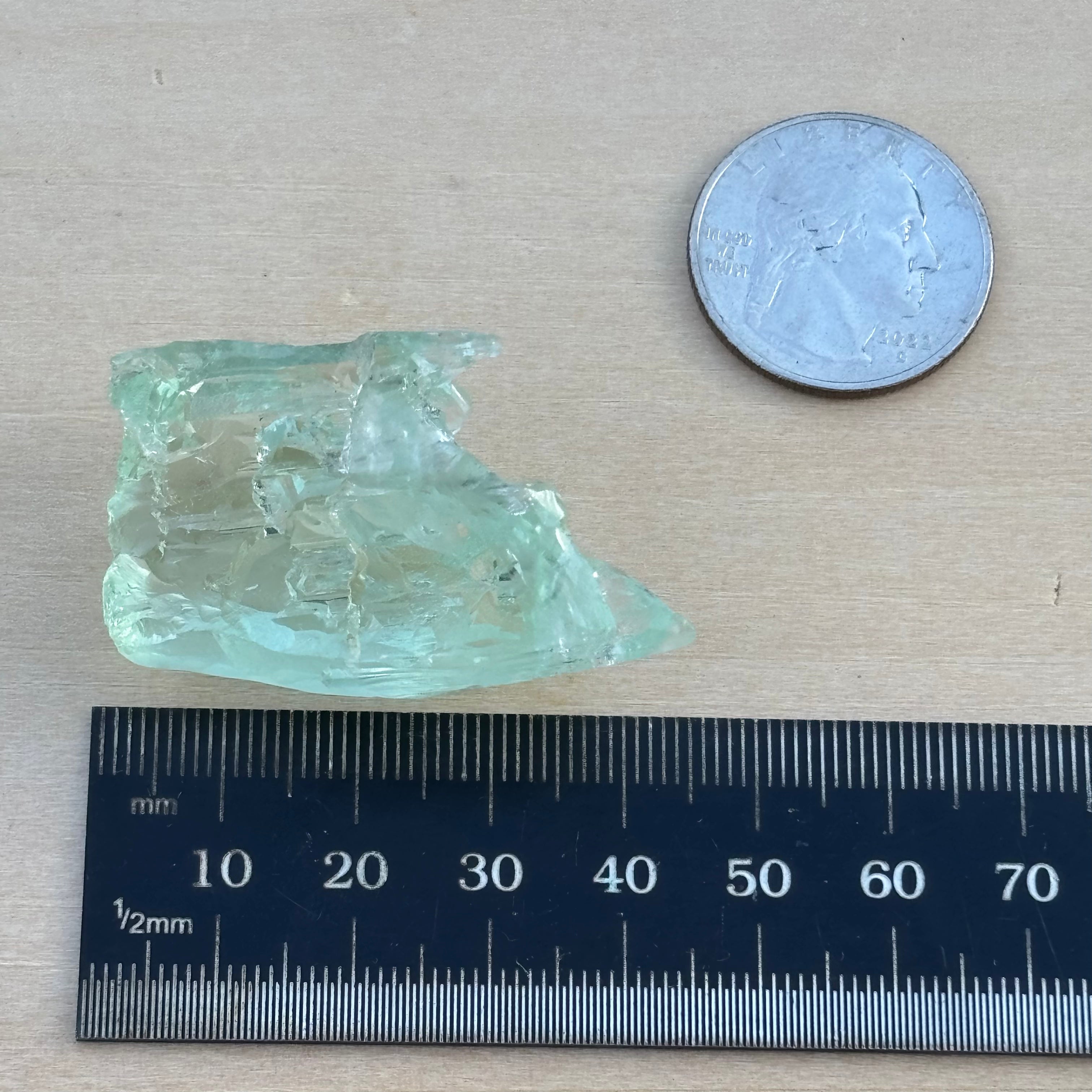 Etched Aquamarine Gem Crystal - 012