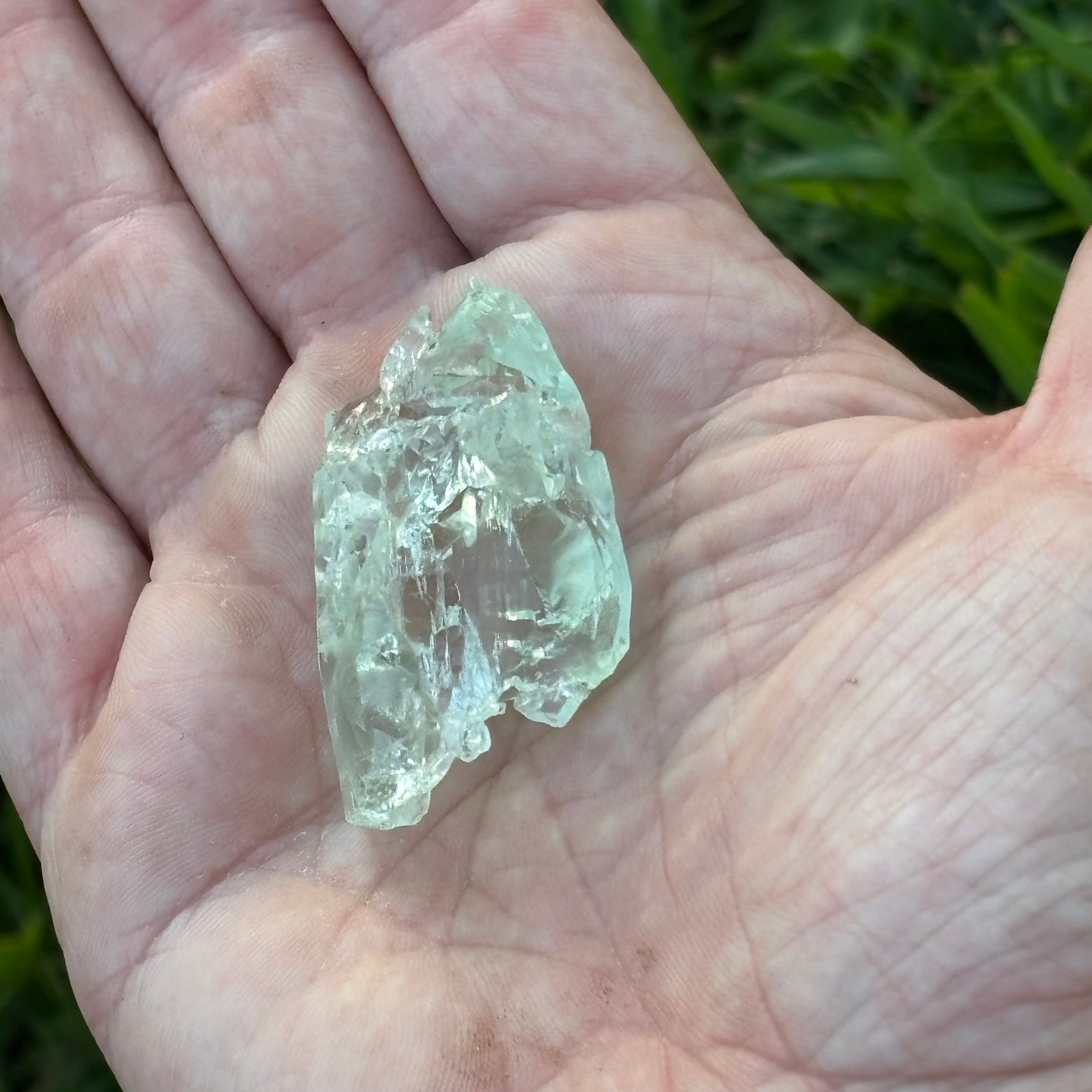 Etched Aquamarine Gem Crystal - 014