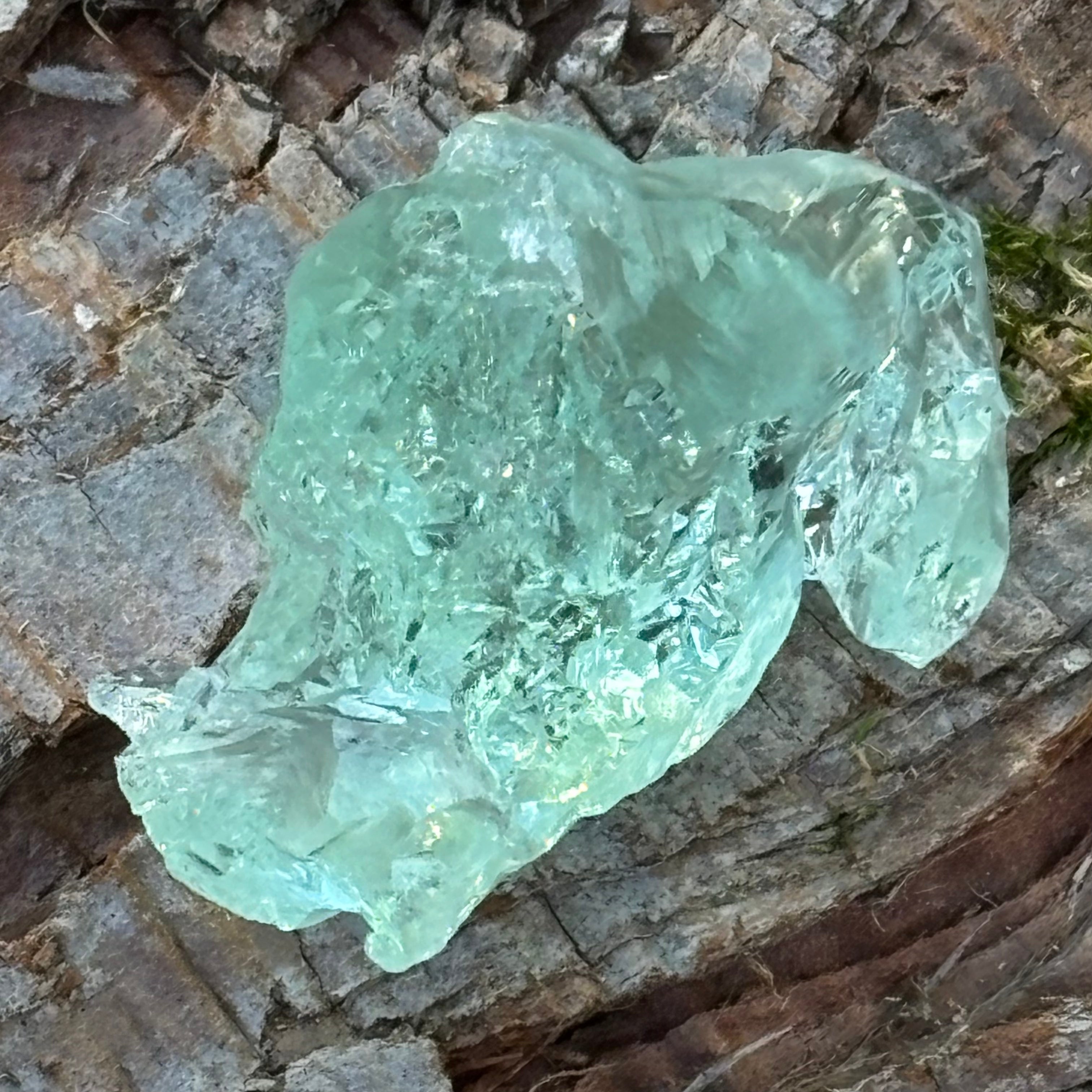 Etched Aquamarine Gem Crystal - 015