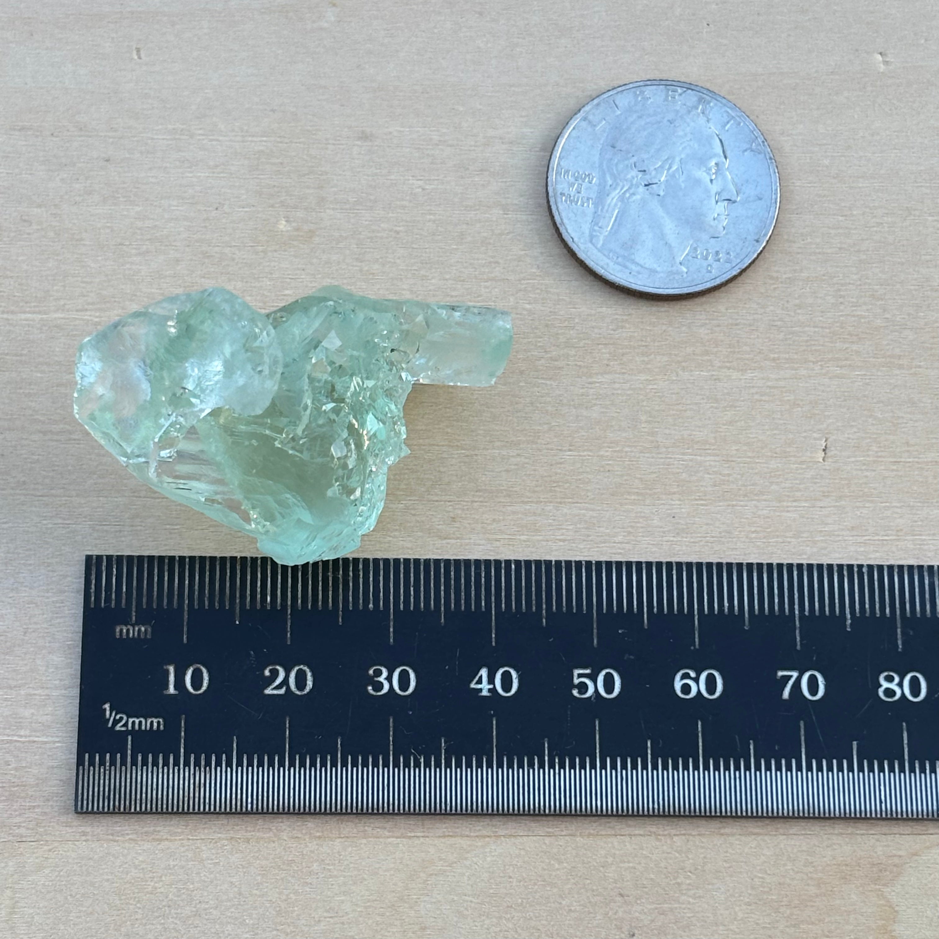 Etched Aquamarine Gem Crystal - 015