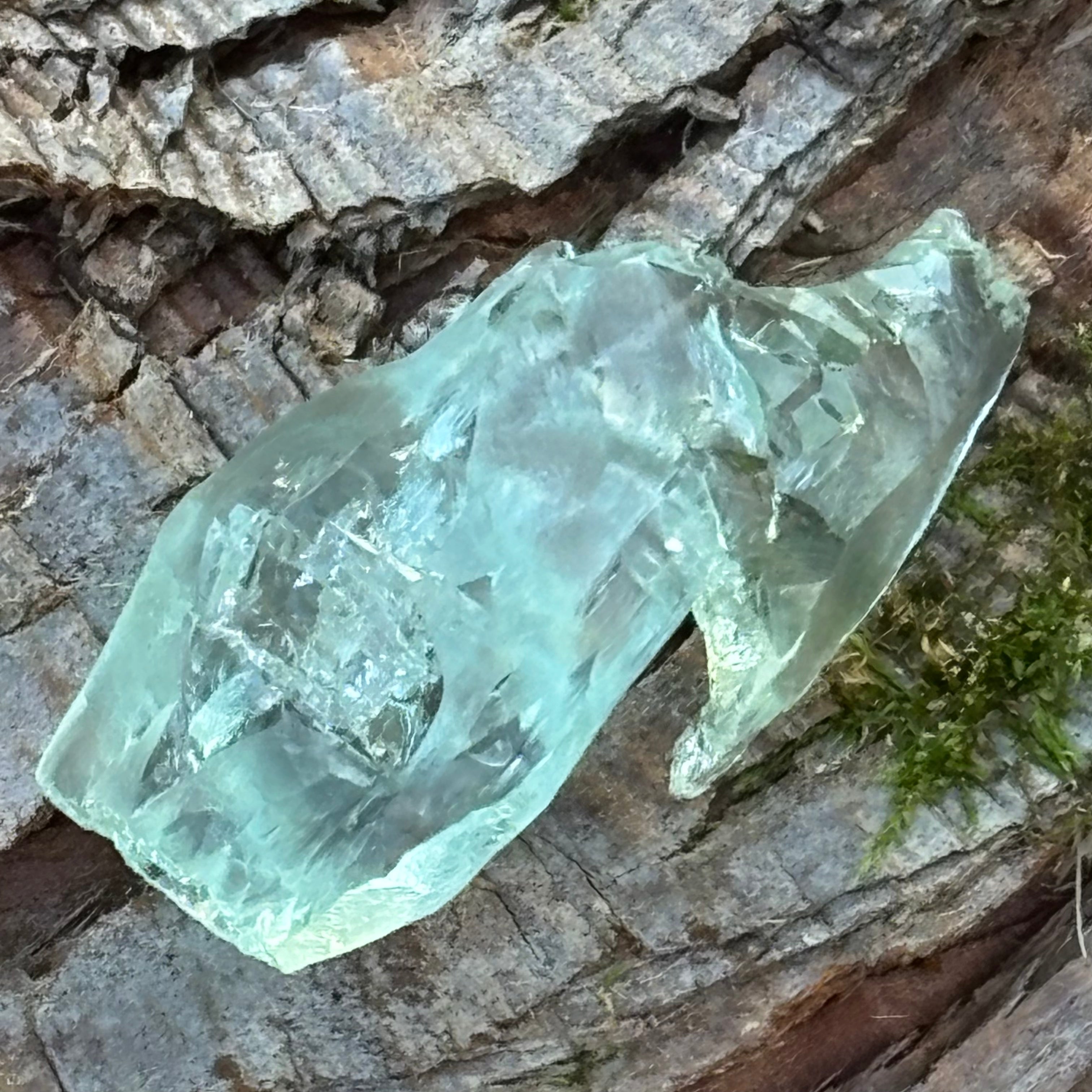 Etched Aquamarine Gem Crystal - 016