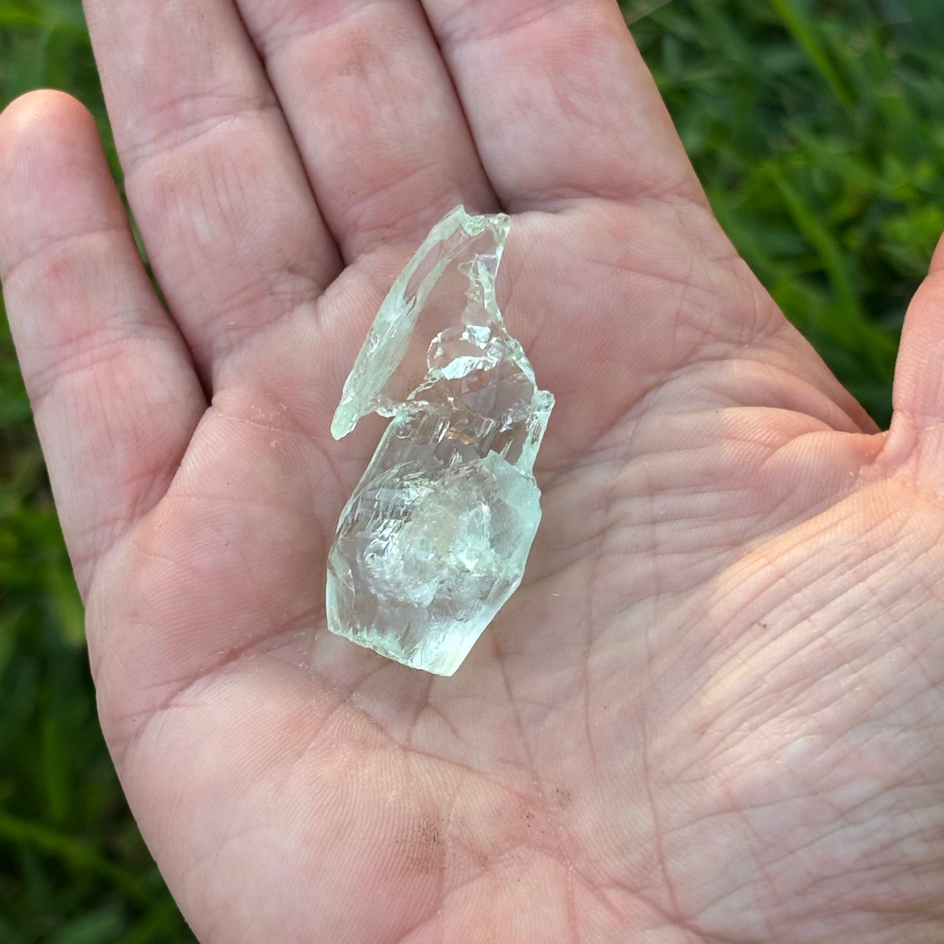 Etched Aquamarine Gem Crystal - 016