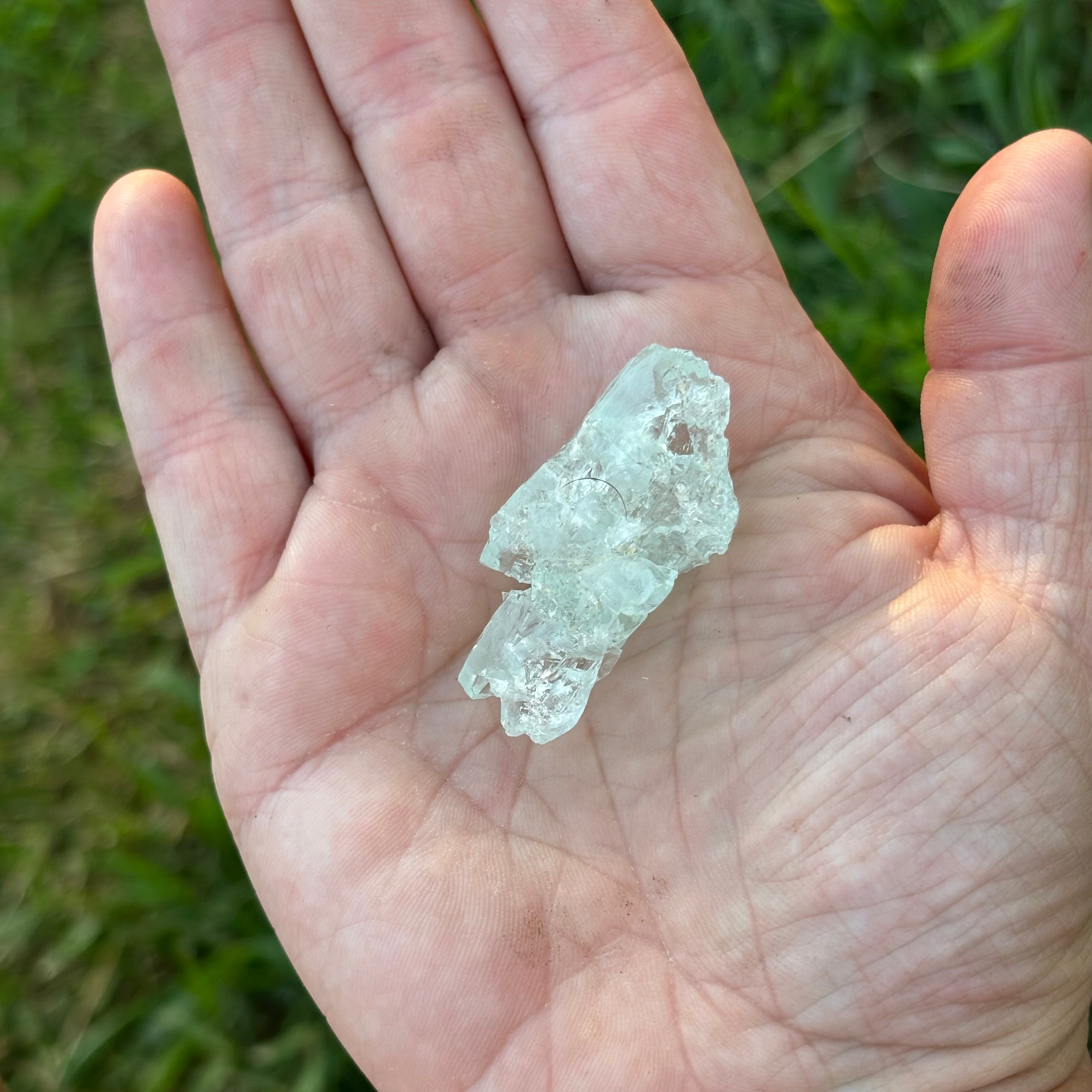 Etched Aquamarine Gem Crystal - 017