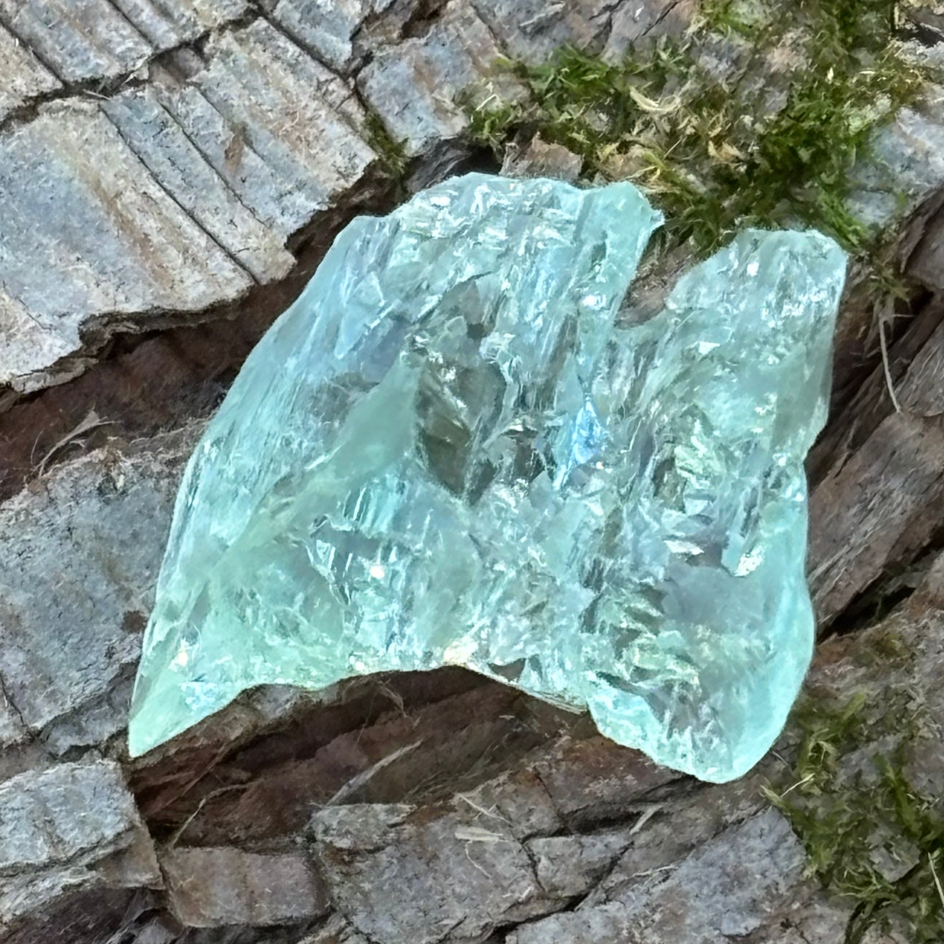 Etched Aquamarine Gem Crystal - 018