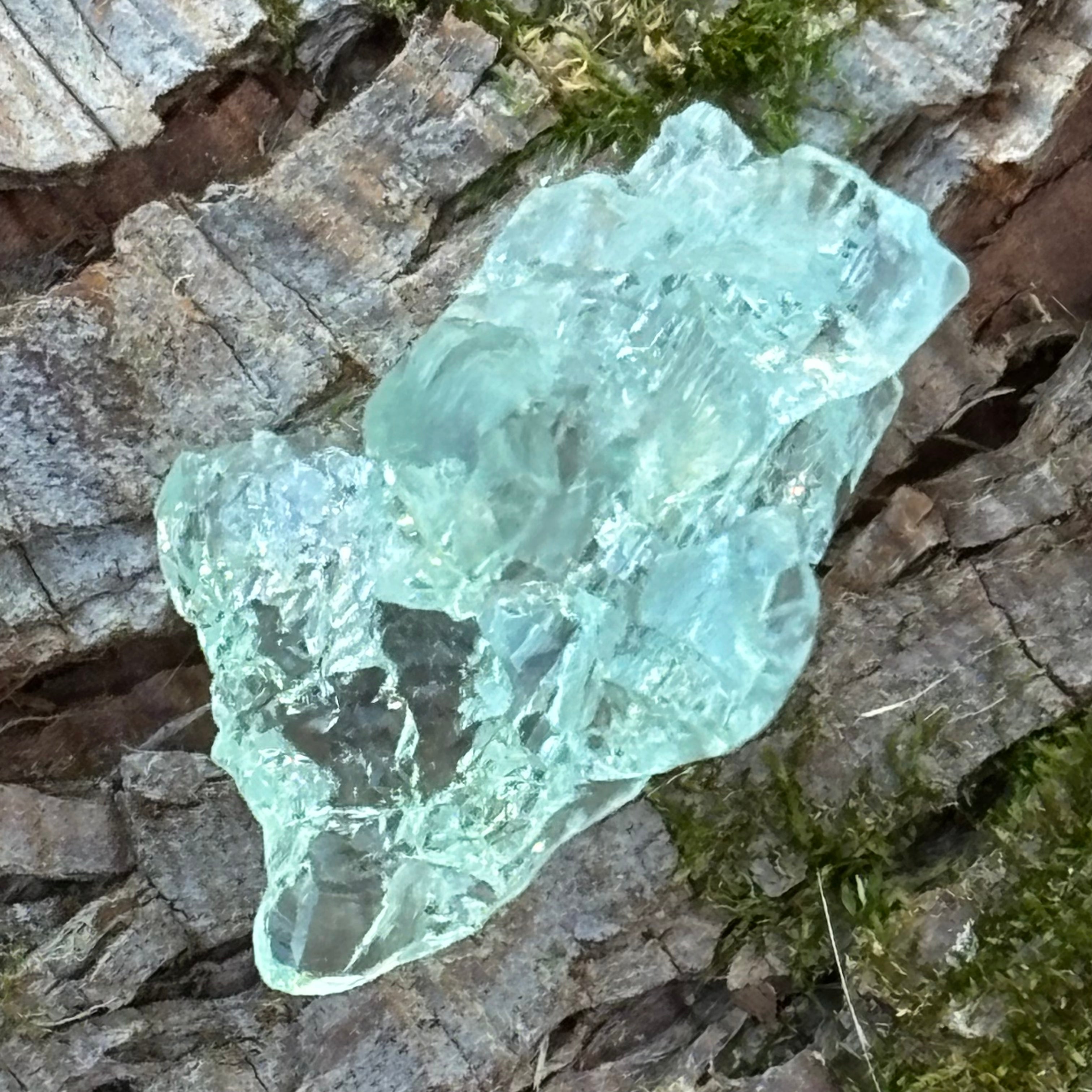Etched Aquamarine Gem Crystal - 018