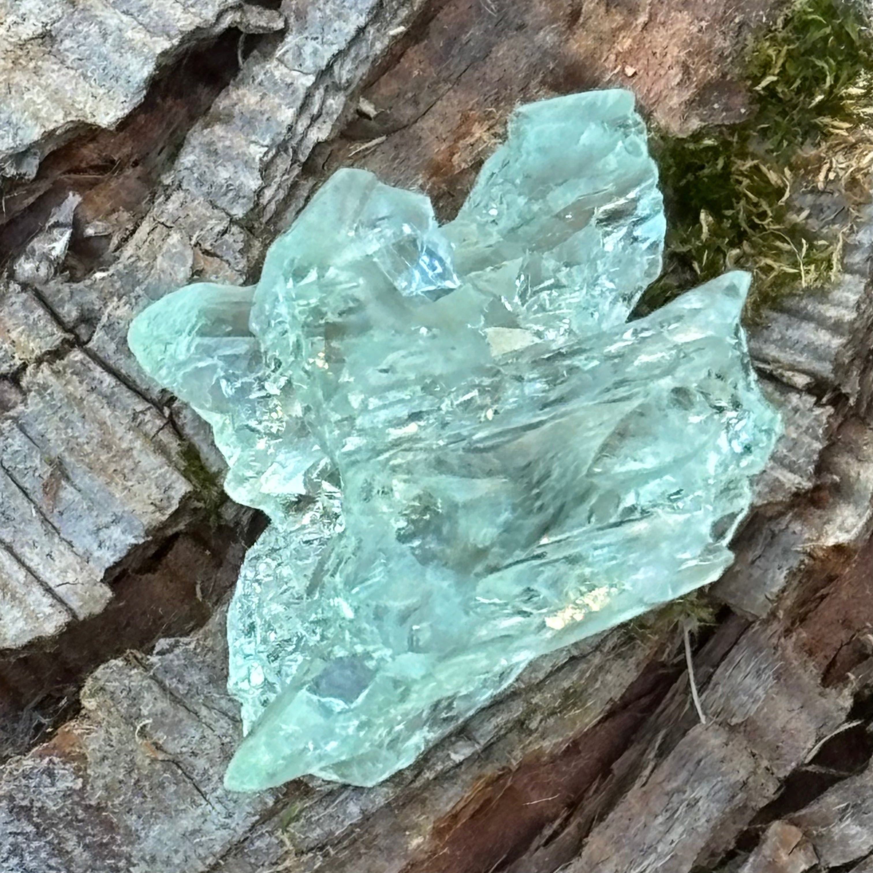 Etched Aquamarine Gem Crystal - 018