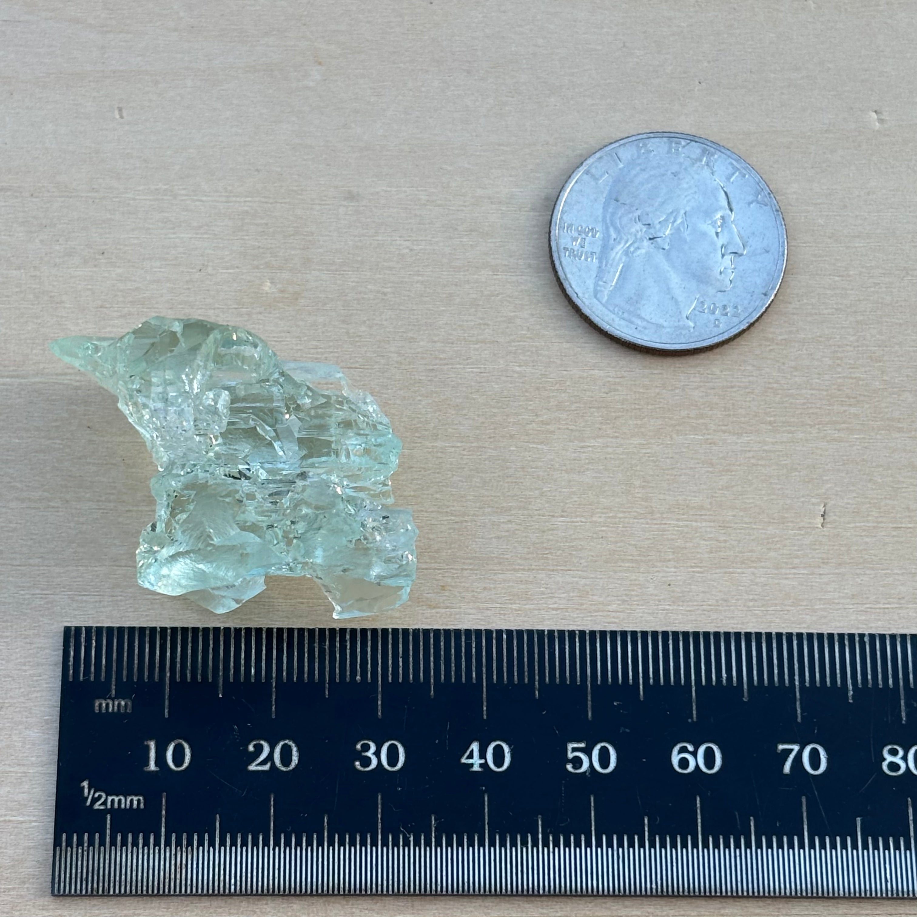 Etched Aquamarine Gem Crystal - 018