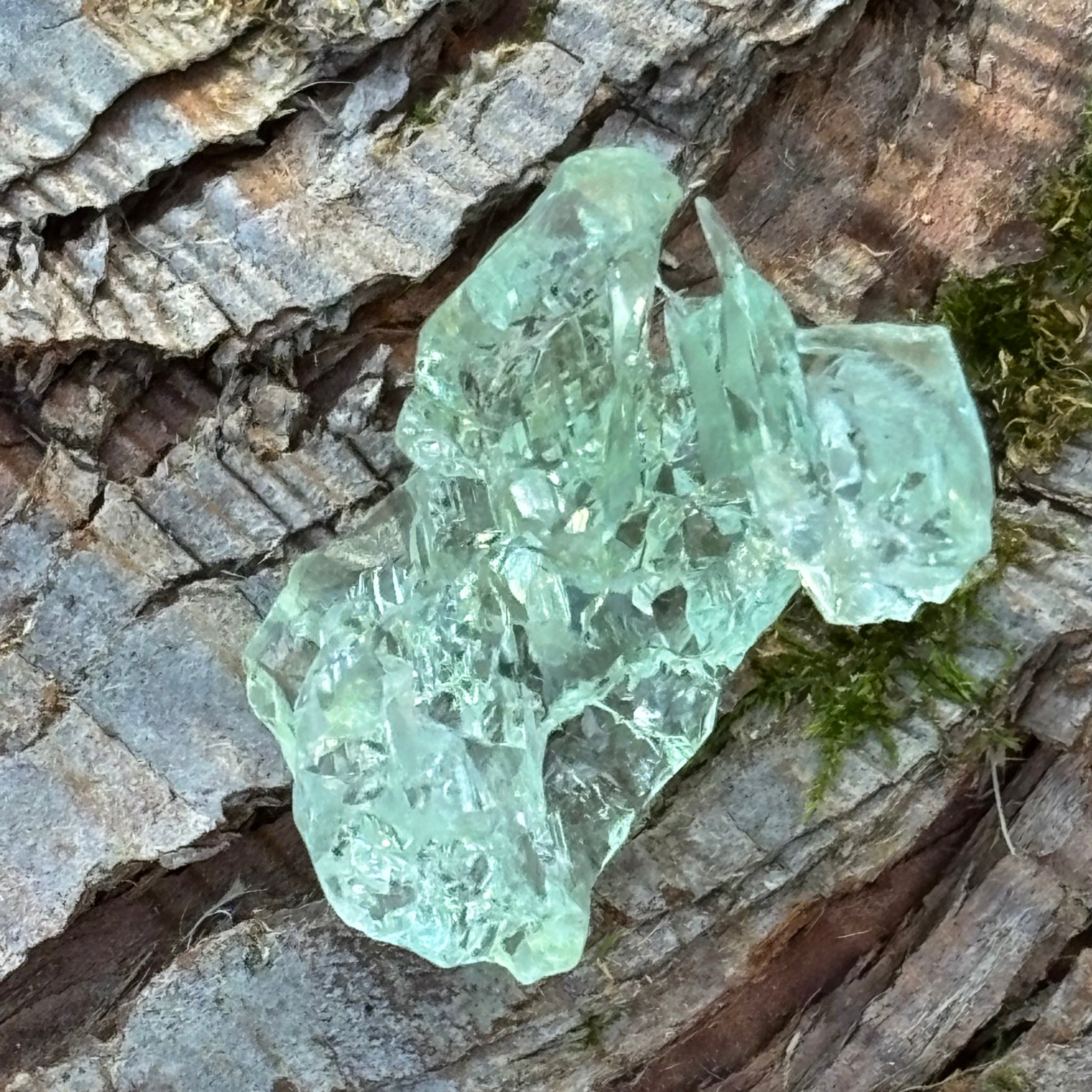 Etched Aquamarine Gem Crystal - 020