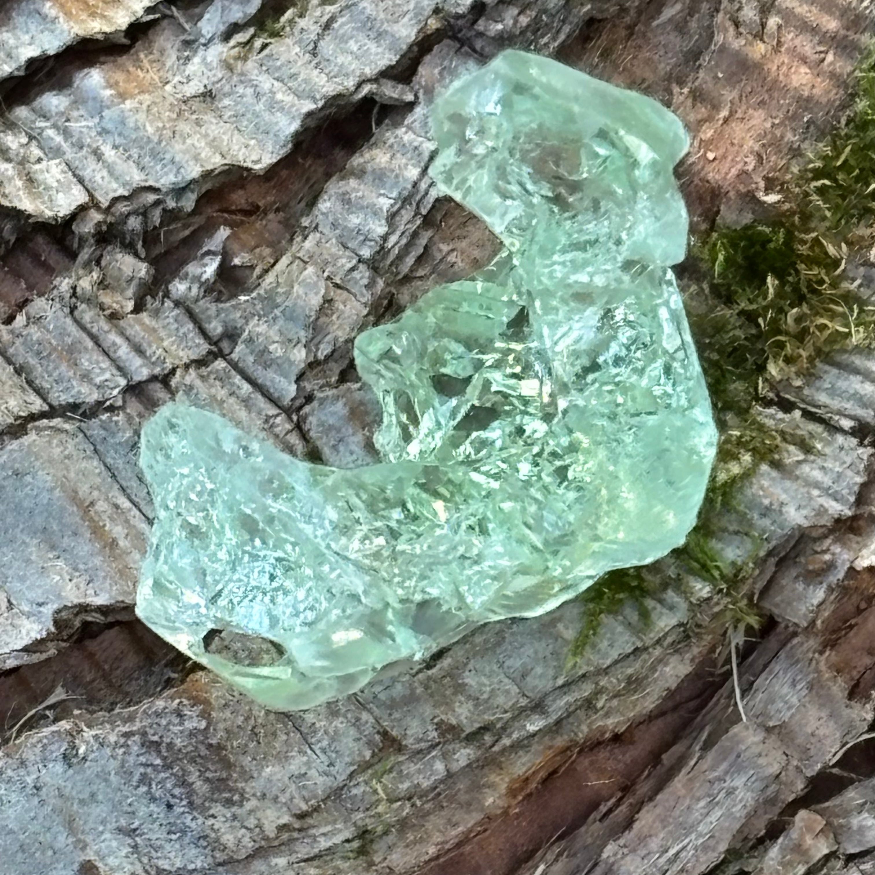 Etched Aquamarine Gem Crystal - 020