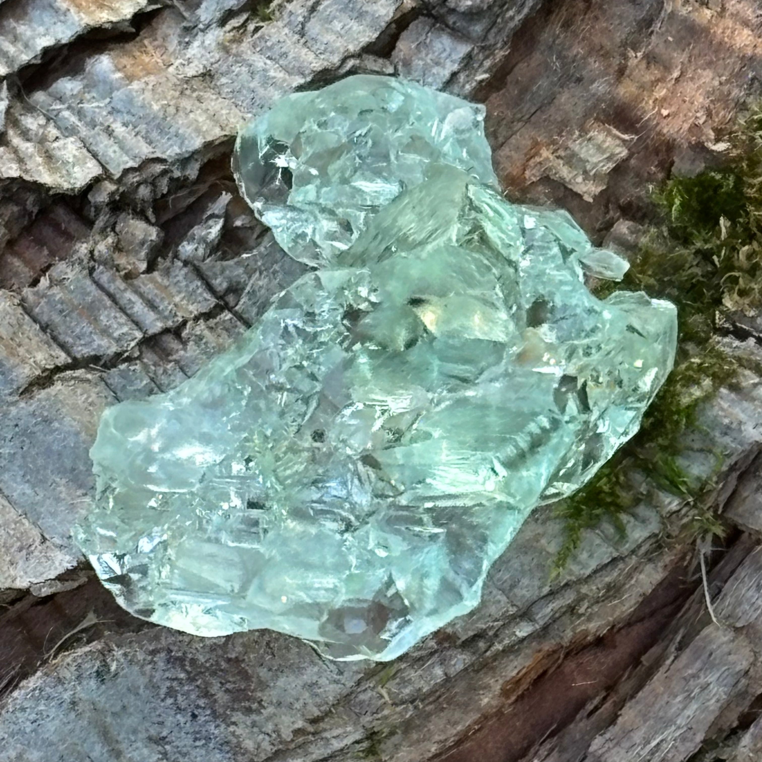 Etched Aquamarine Gem Crystal - 020