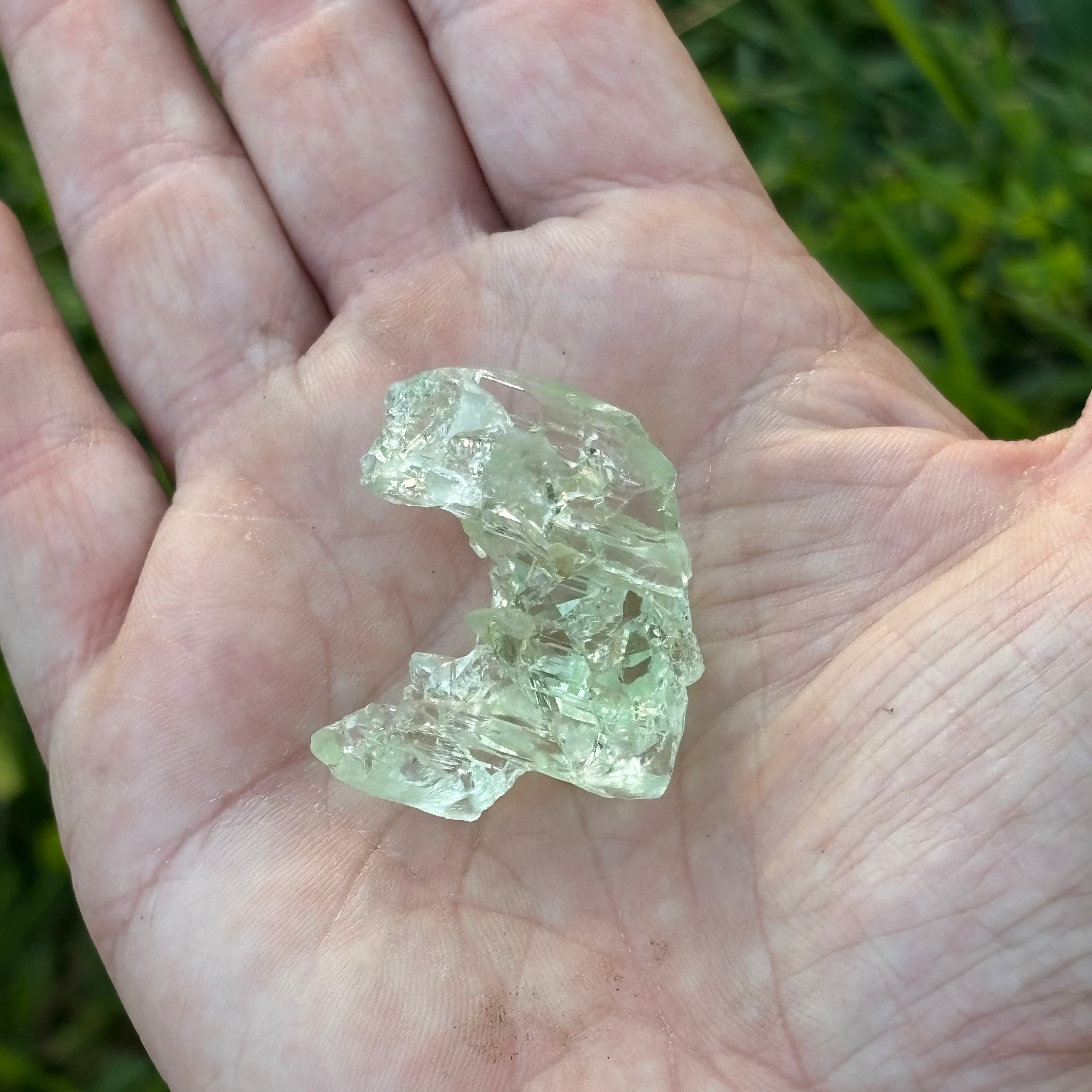 Etched Aquamarine Gem Crystal - 020