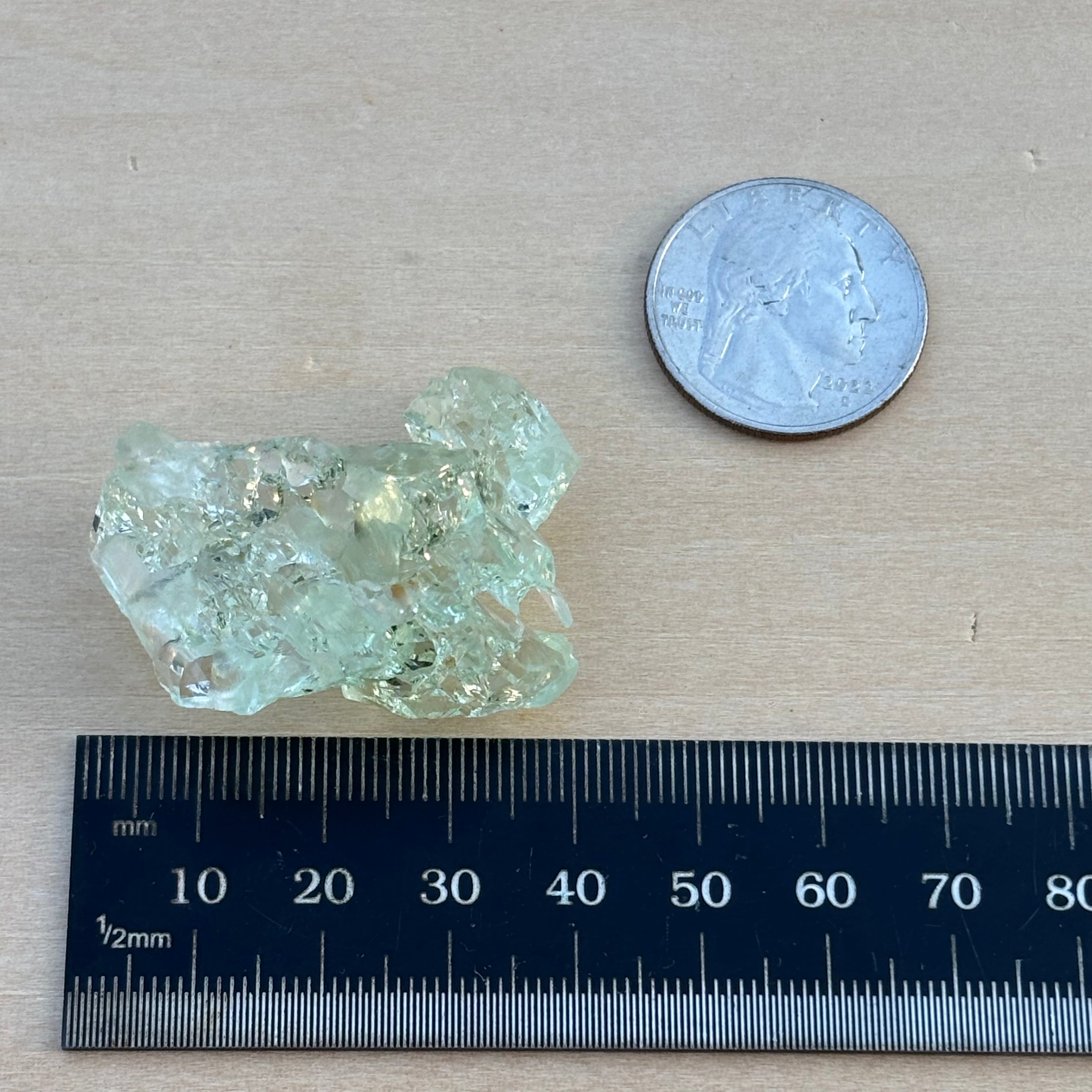 Etched Aquamarine Gem Crystal - 020