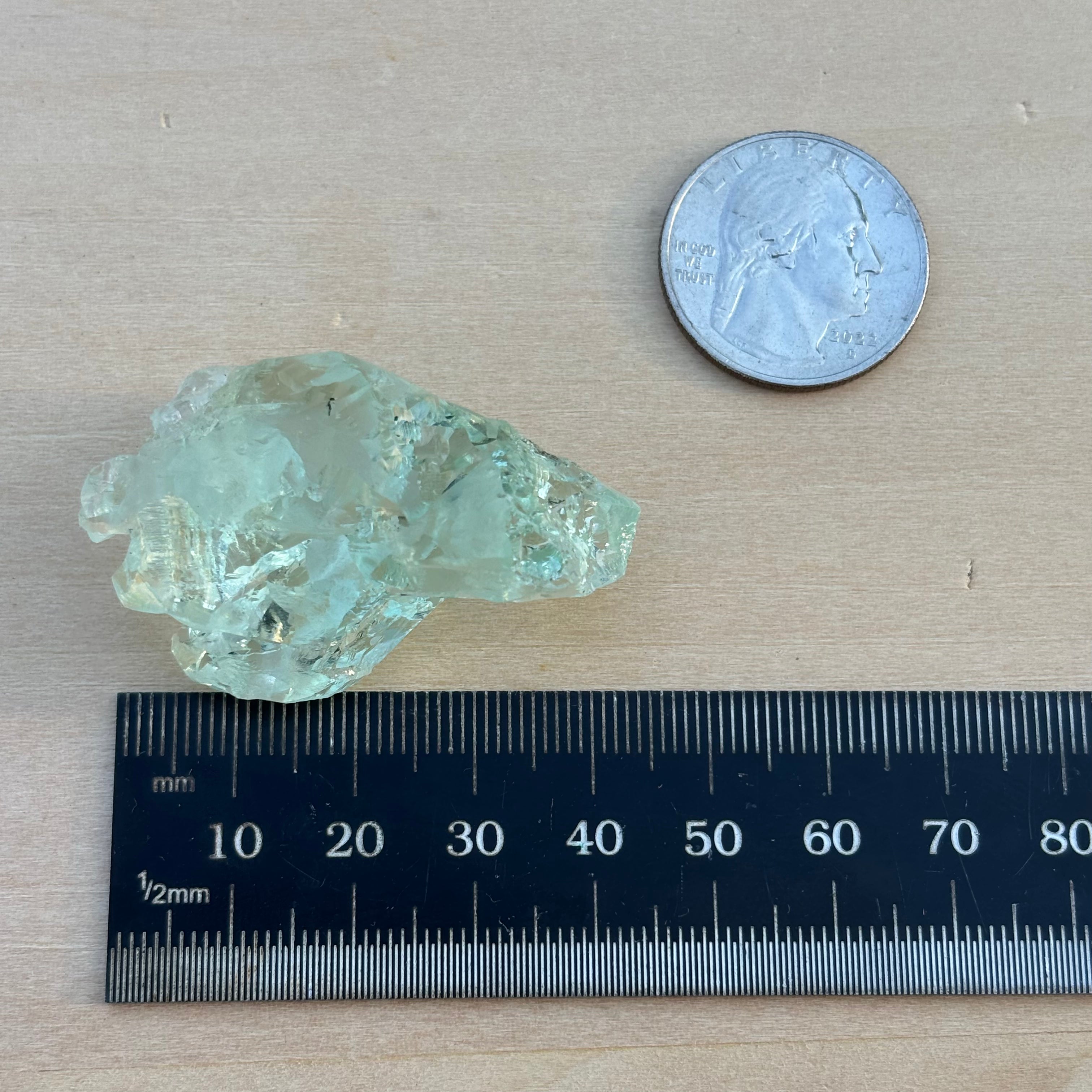 Etched Aquamarine Gem Crystal - 021