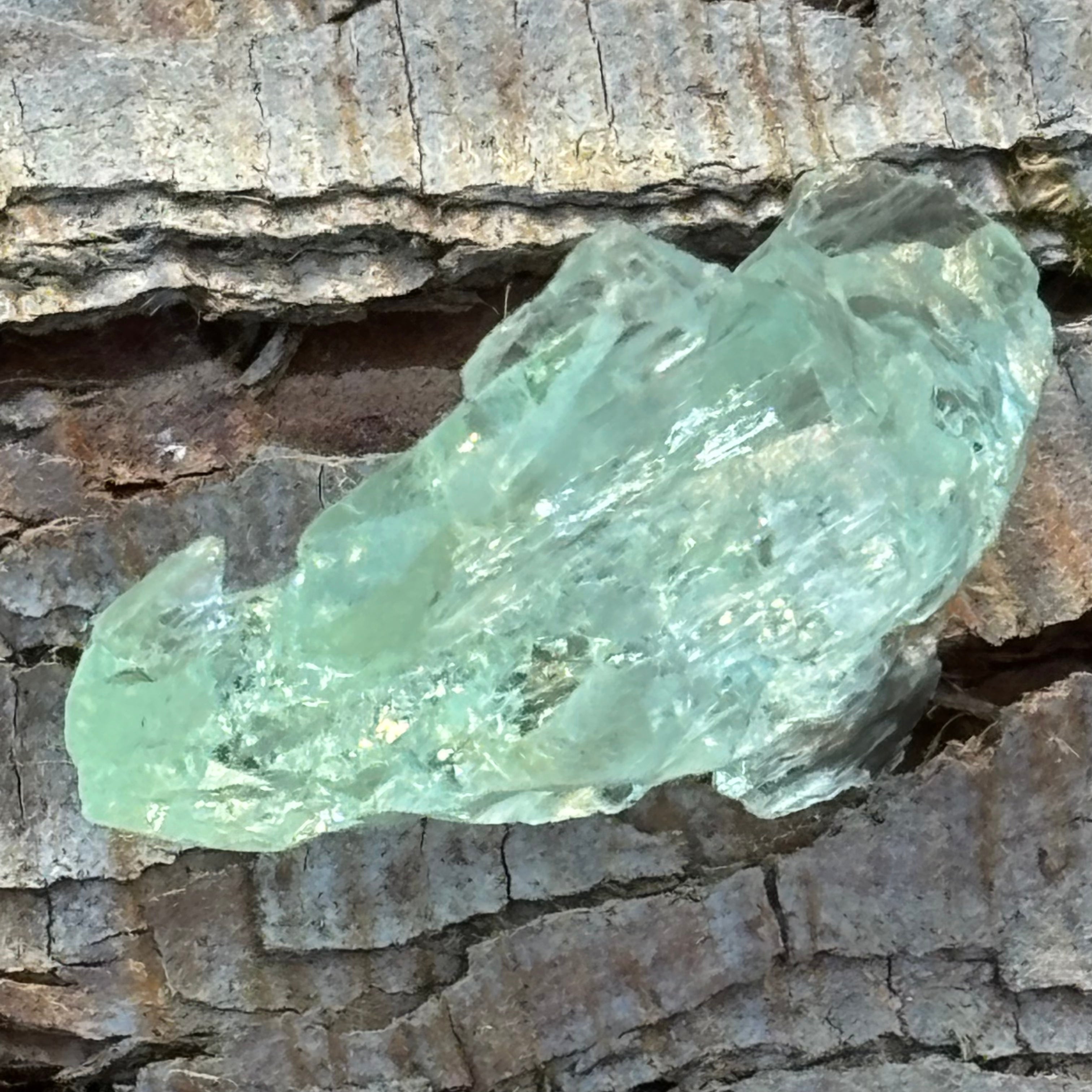 Etched Aquamarine Gem Crystal - 022