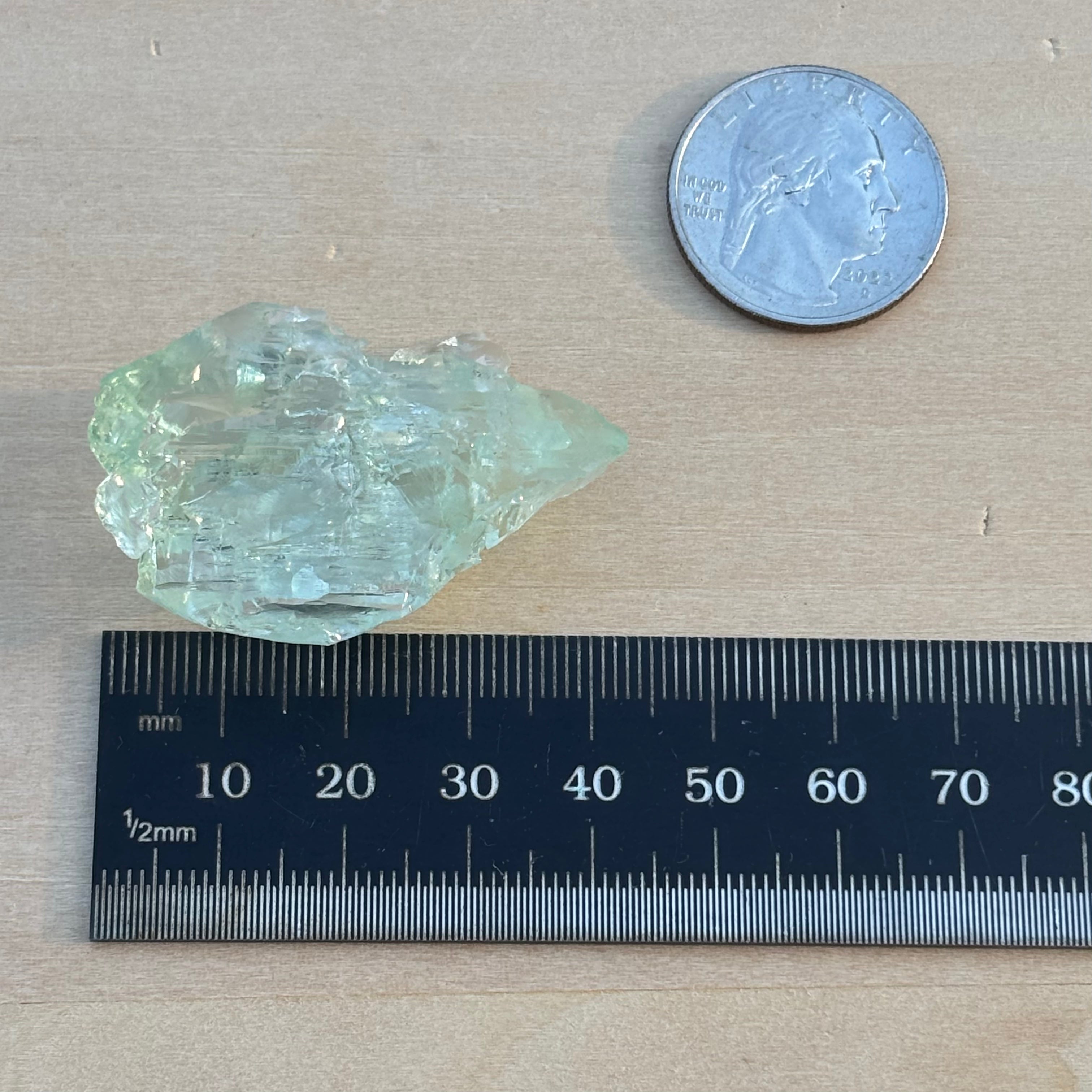 Etched Aquamarine Gem Crystal - 022