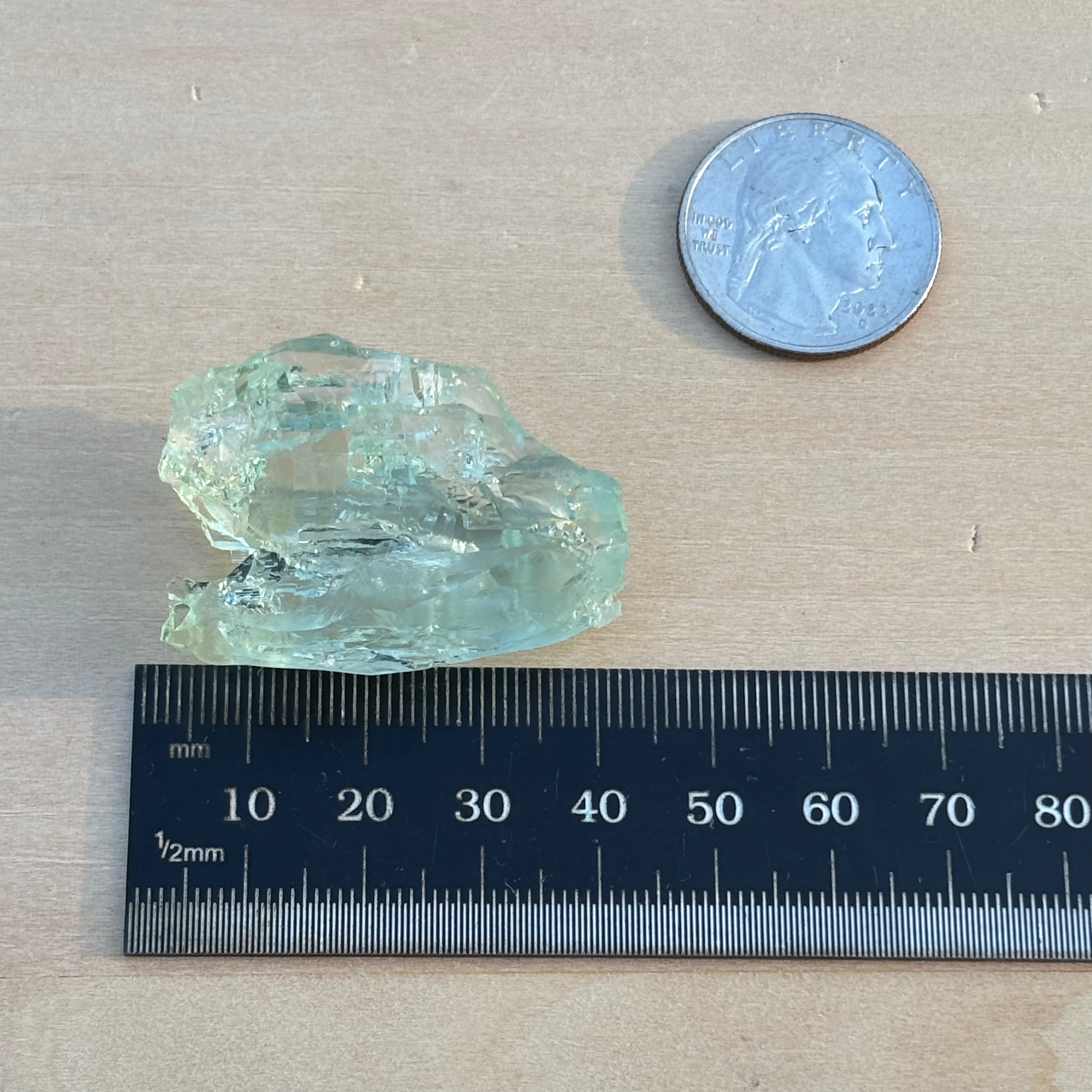 Etched Aquamarine Gem Crystal - 023