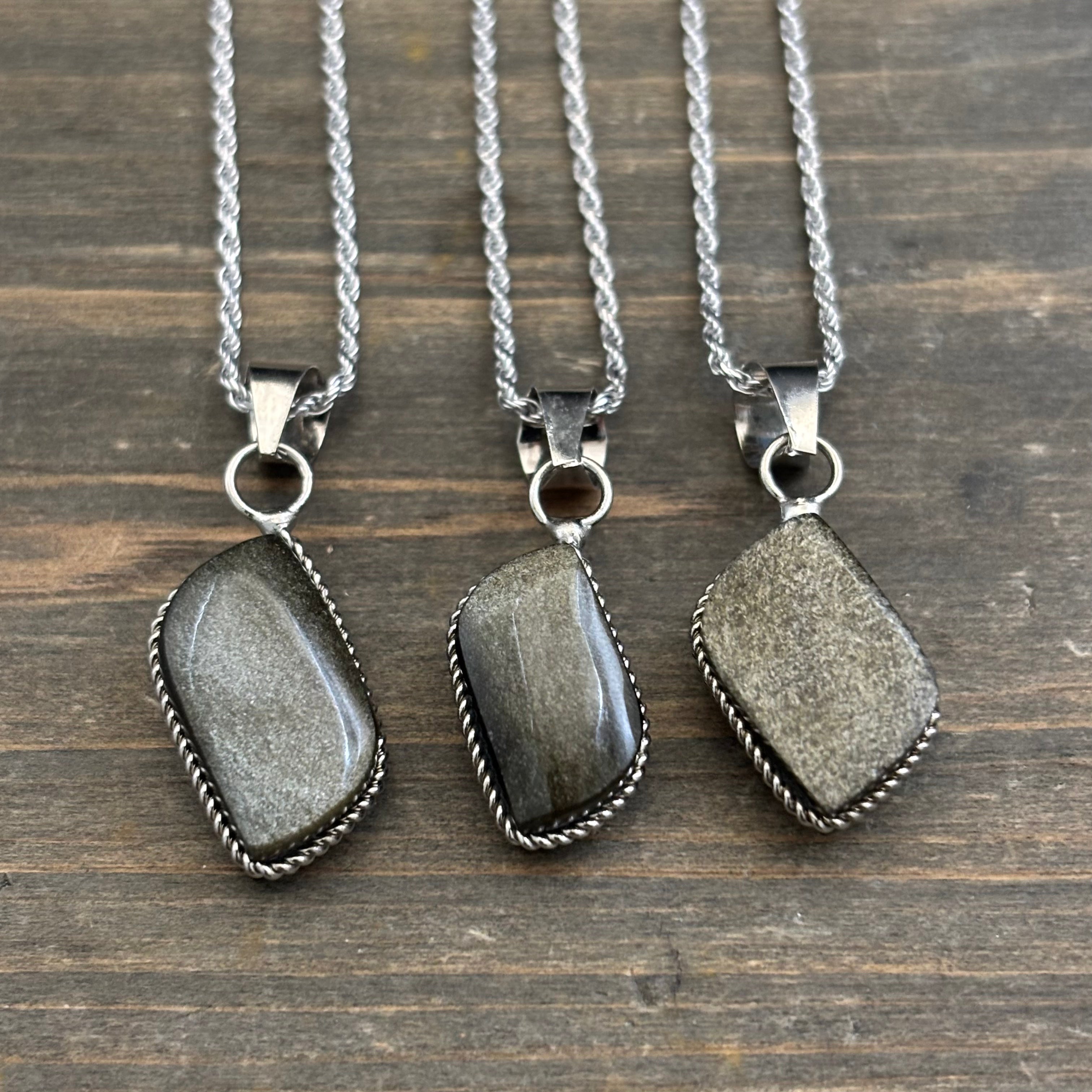 Gold Sheen Obsidian Necklace