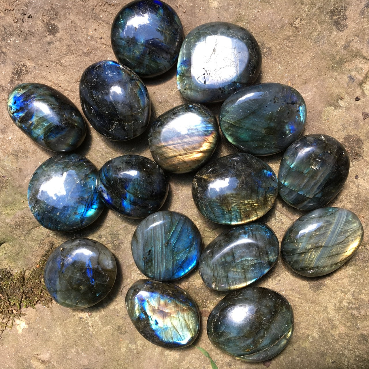 Labradorite Palm Stone Pair