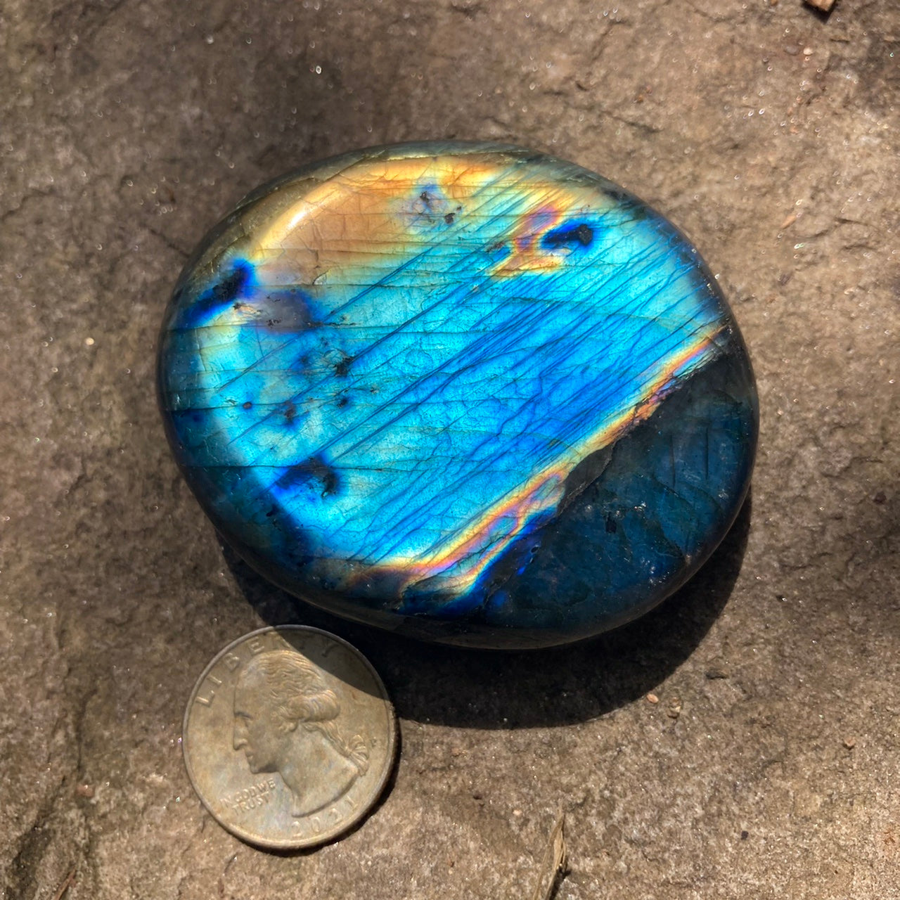 Labradorite Palm Stone Pair