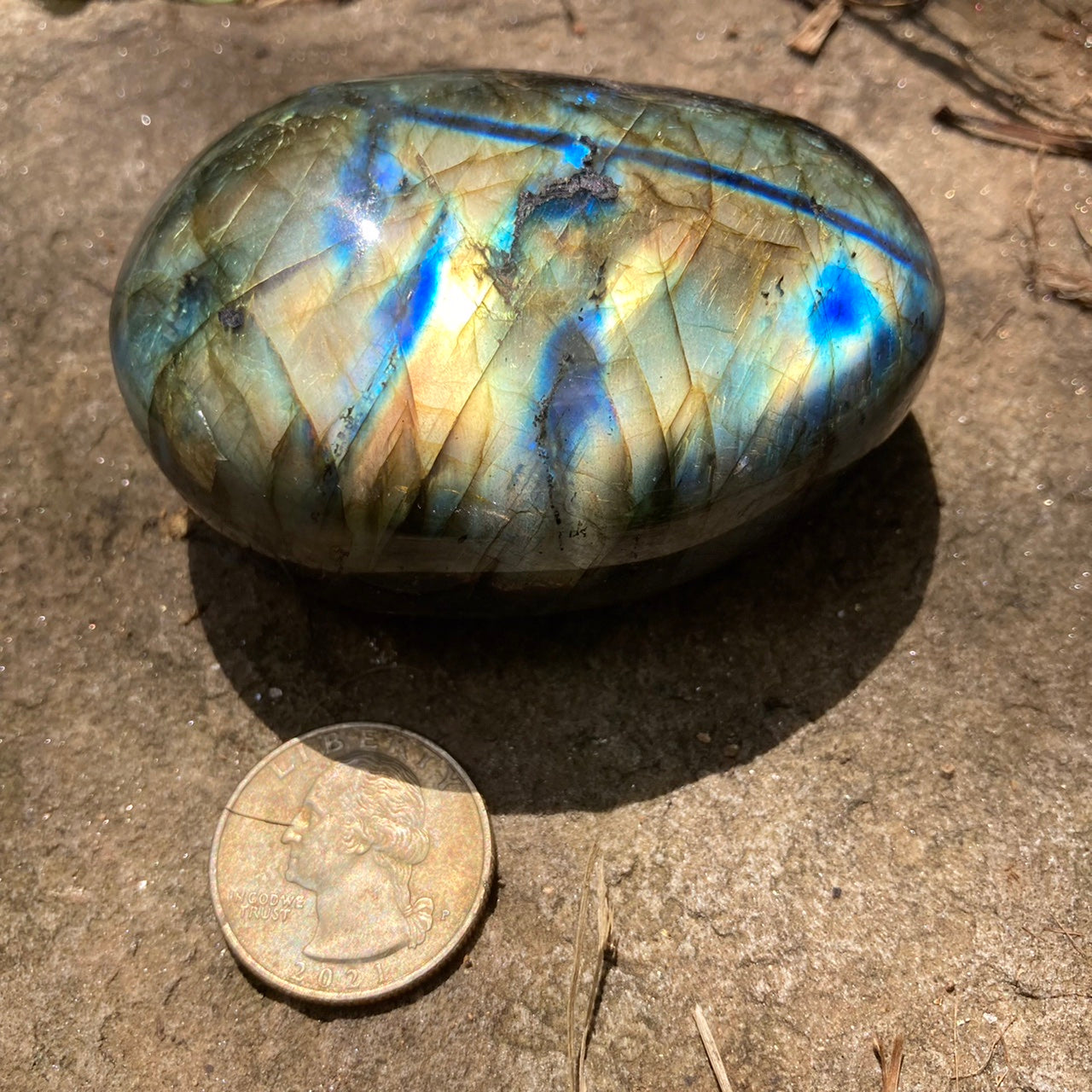 Labradorite Palm Stone Pair