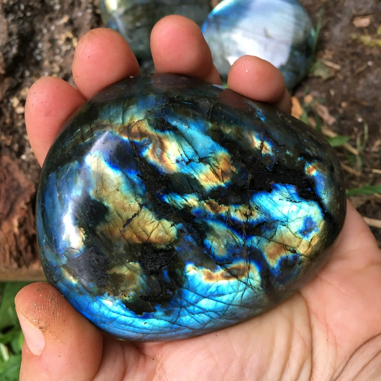 Labradorite Palm Stone Pair