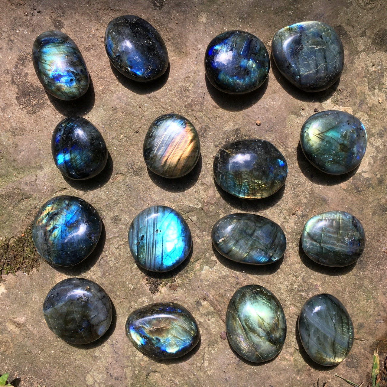 Labradorite Palm Stone Pair