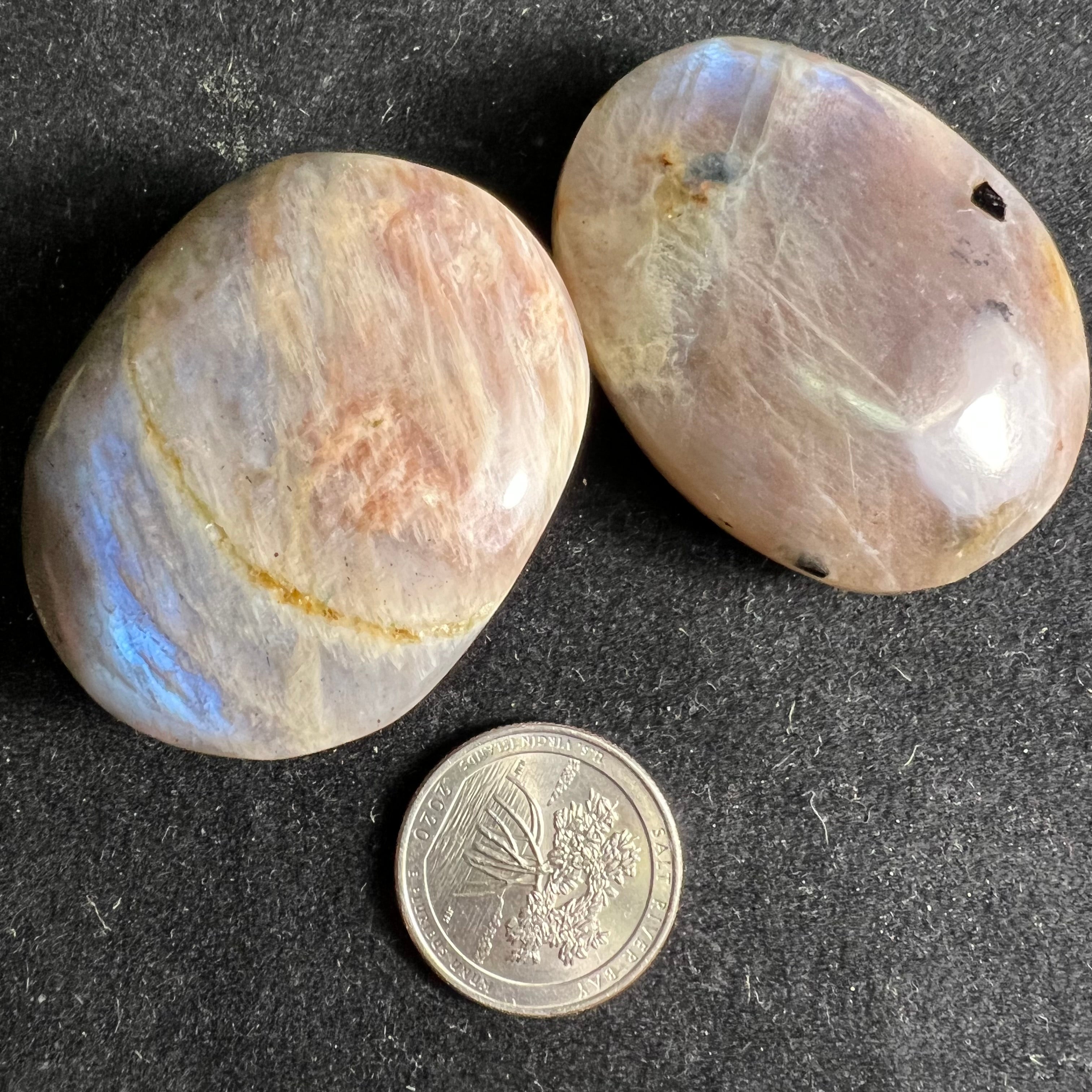Sunstone Moonstone Palm Pair
