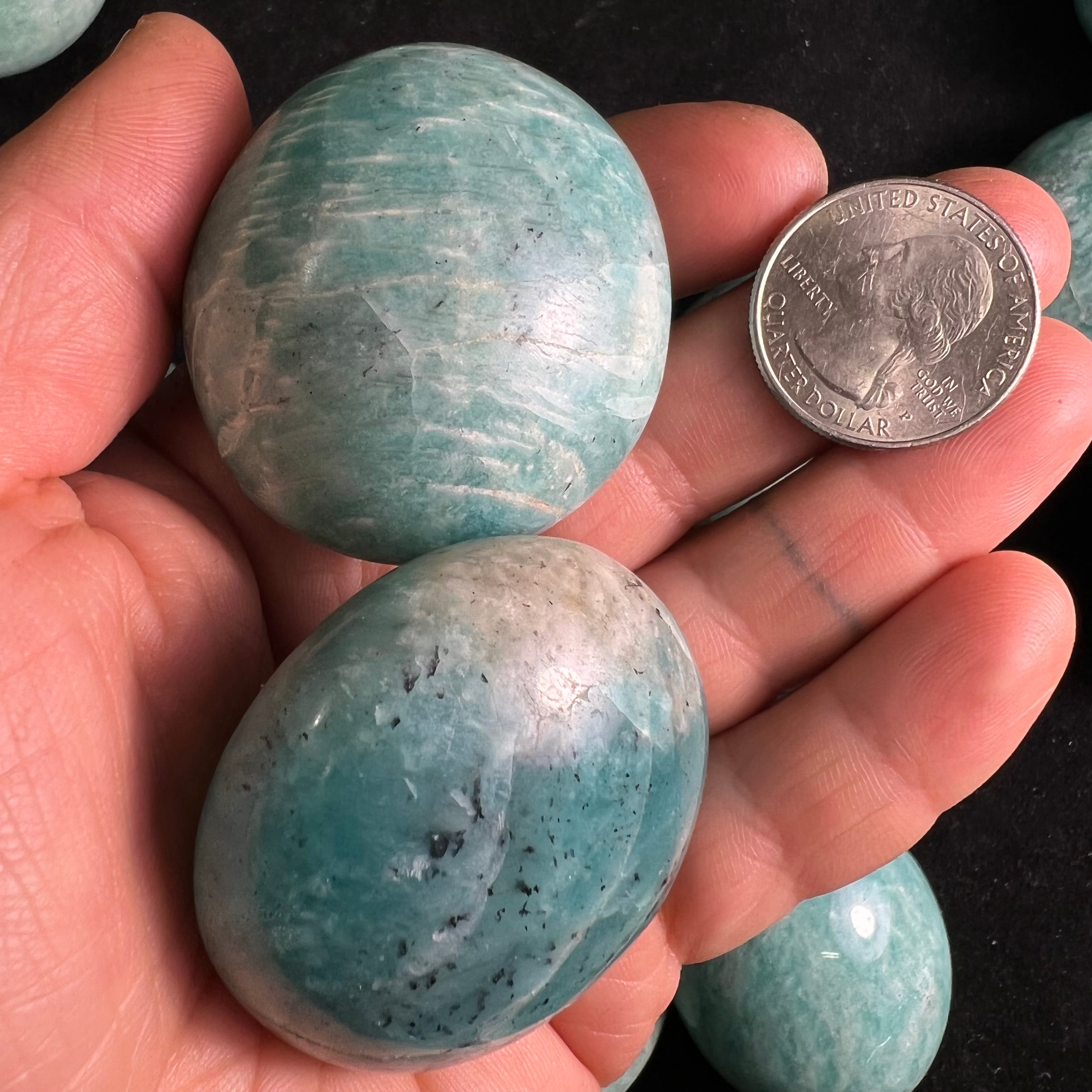 Amazonite Palm Stone Pair