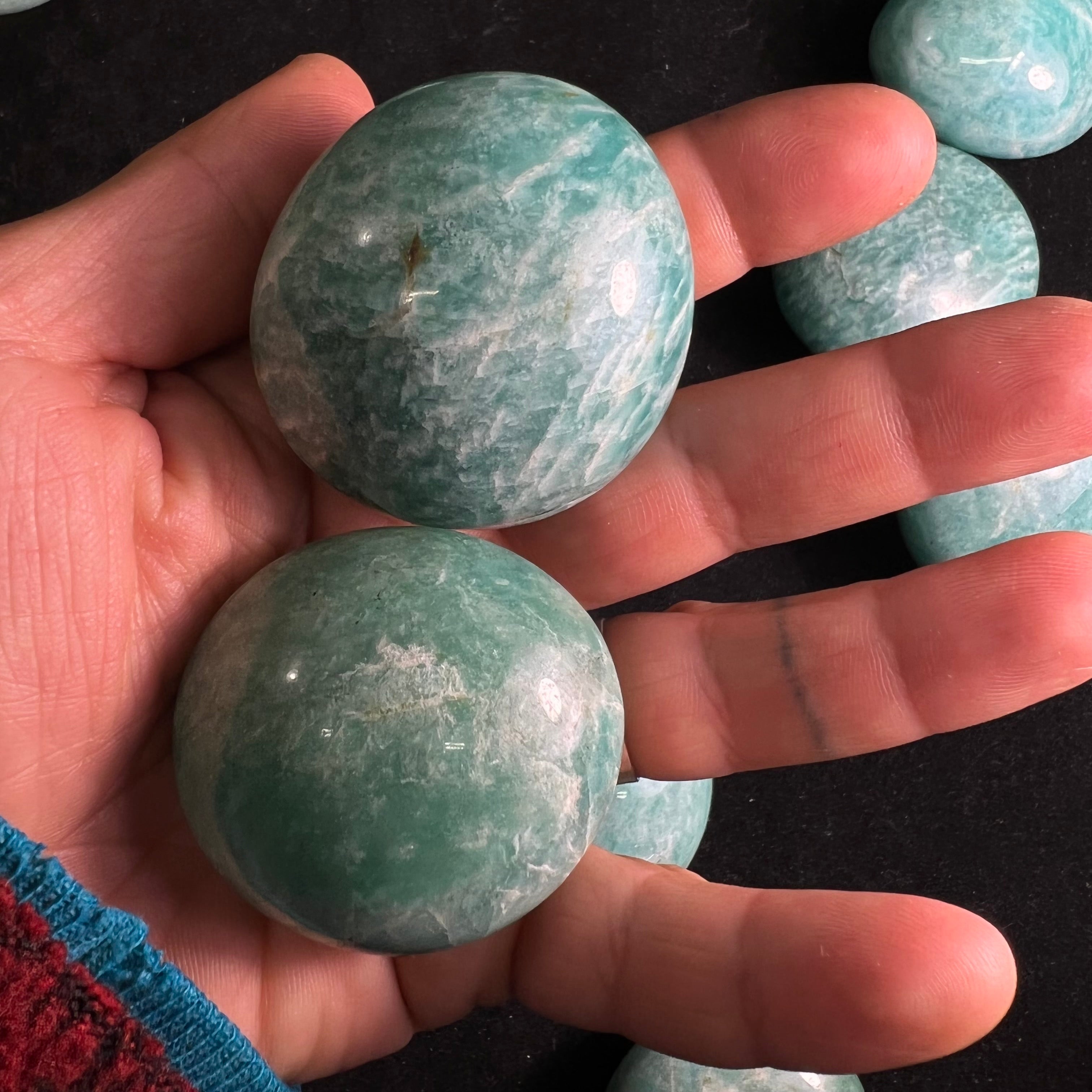 Amazonite Palm Stone Pair