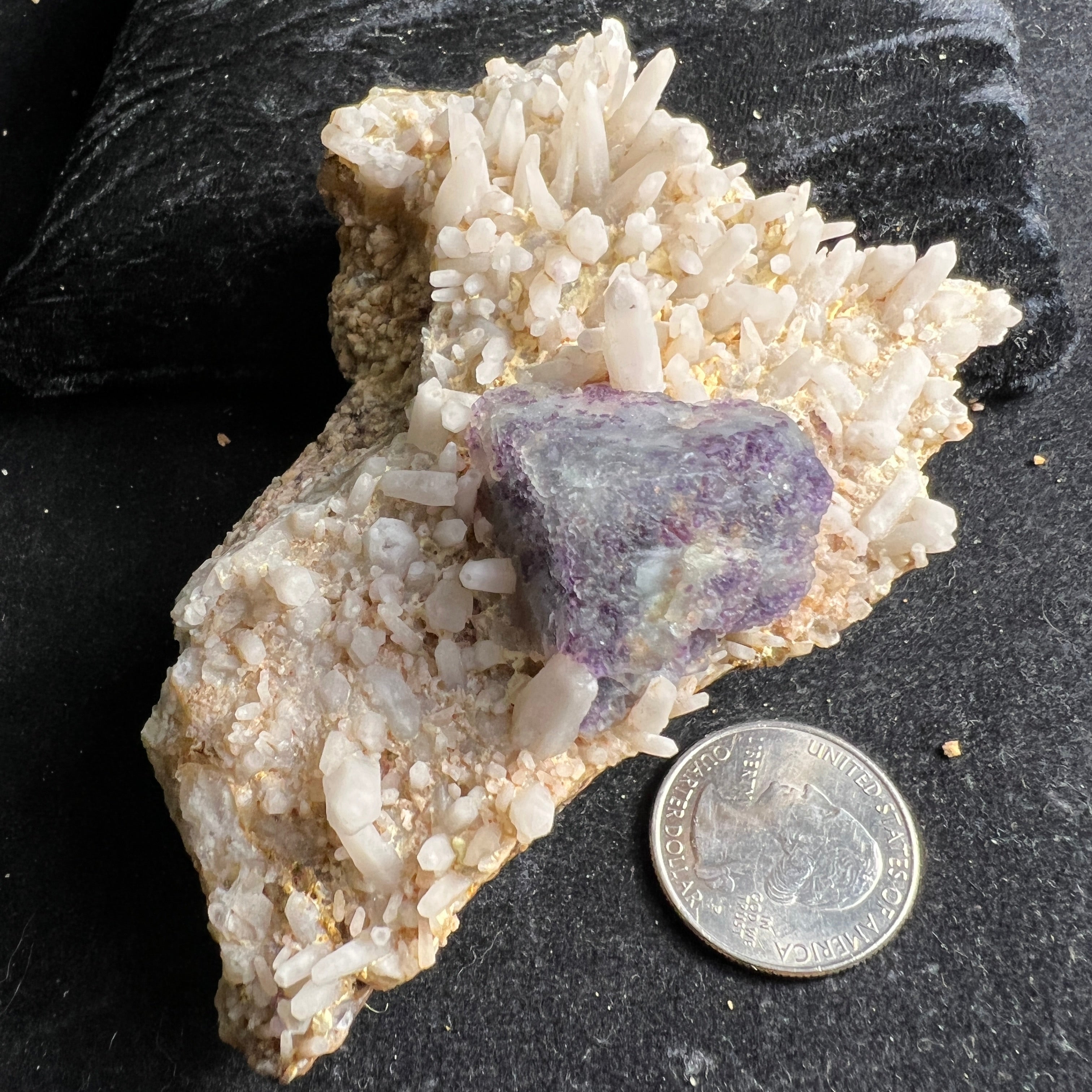 Fluorite with Milky Quartz Clusters - 084