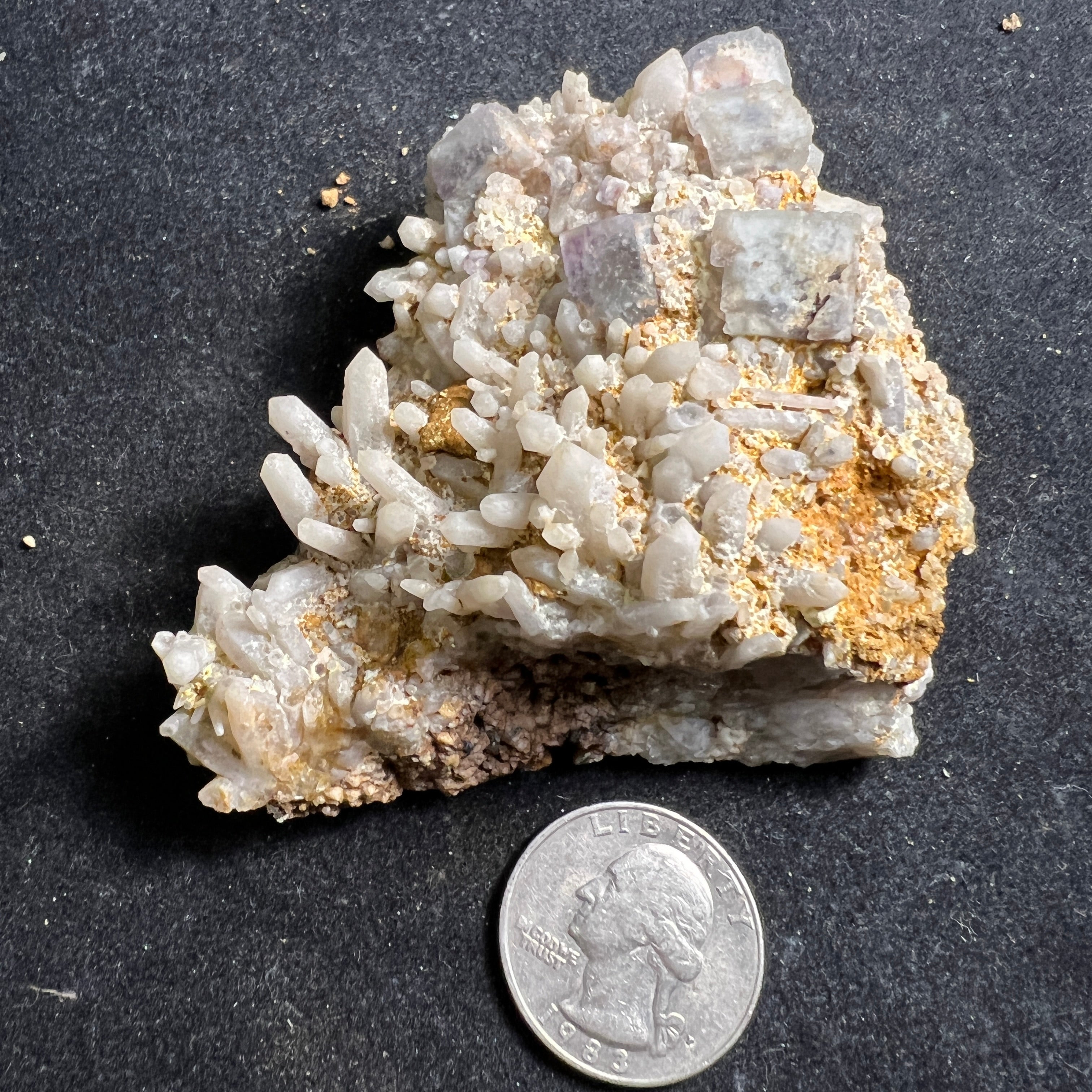 Fluorite with Milky Quartz Clusters - 115
