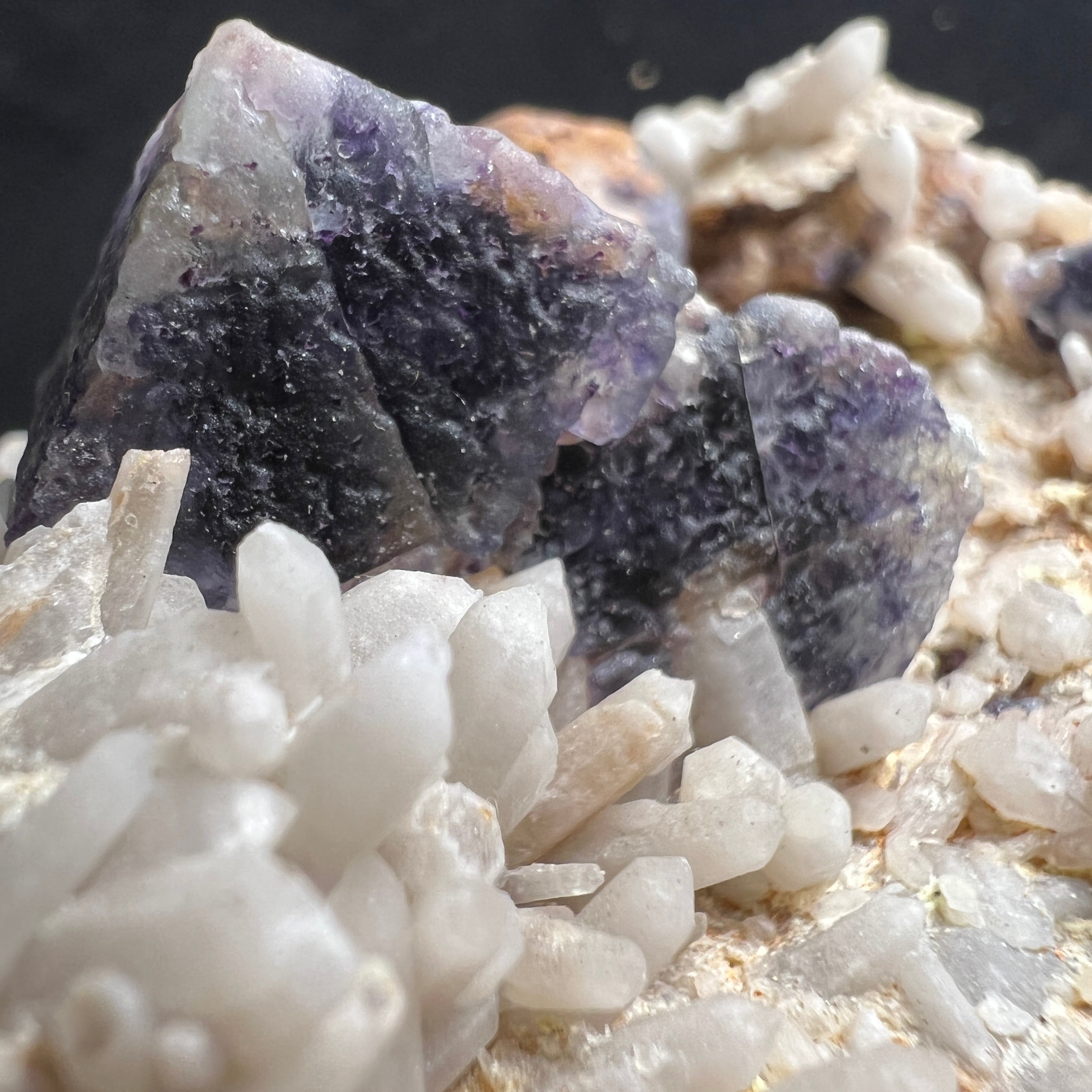 Fluorite with Milky Quartz Clusters Collection