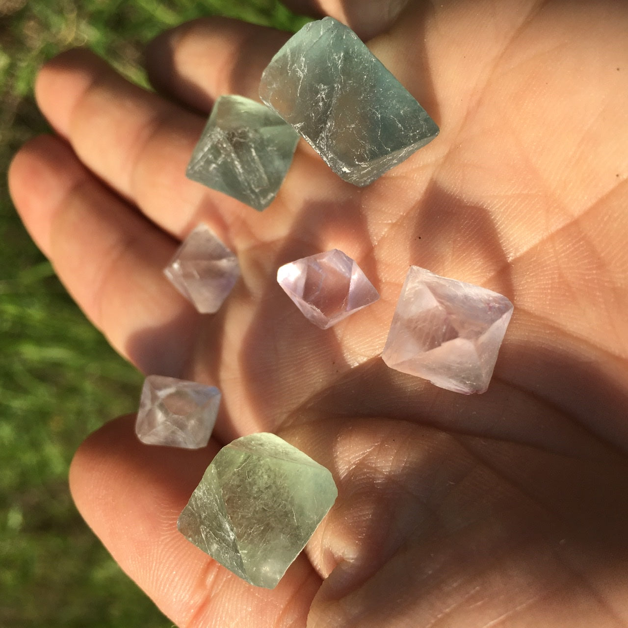 Multicolor Fluorite Crystals, Kit of 7