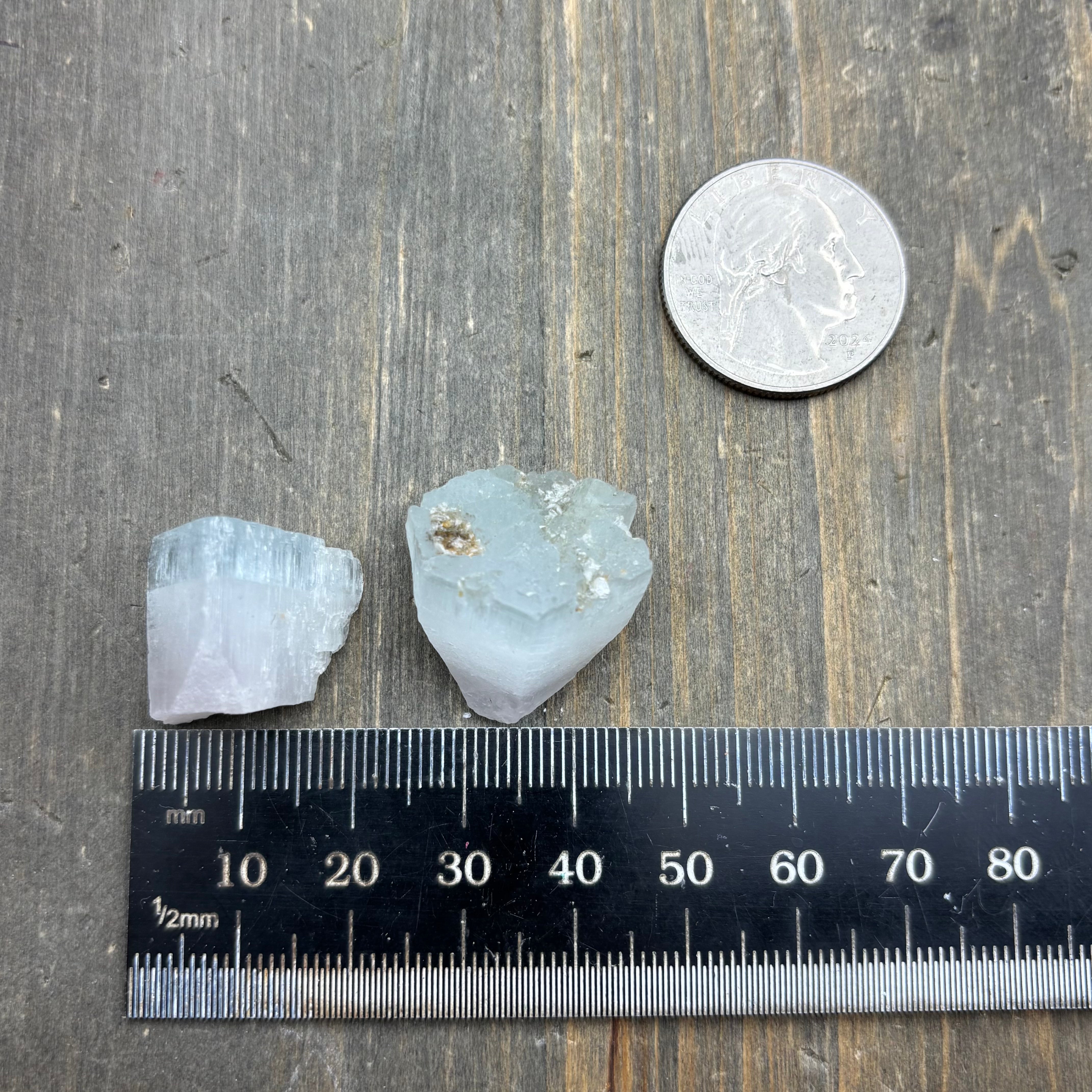 Morganite with Aquamarine Pair - 003