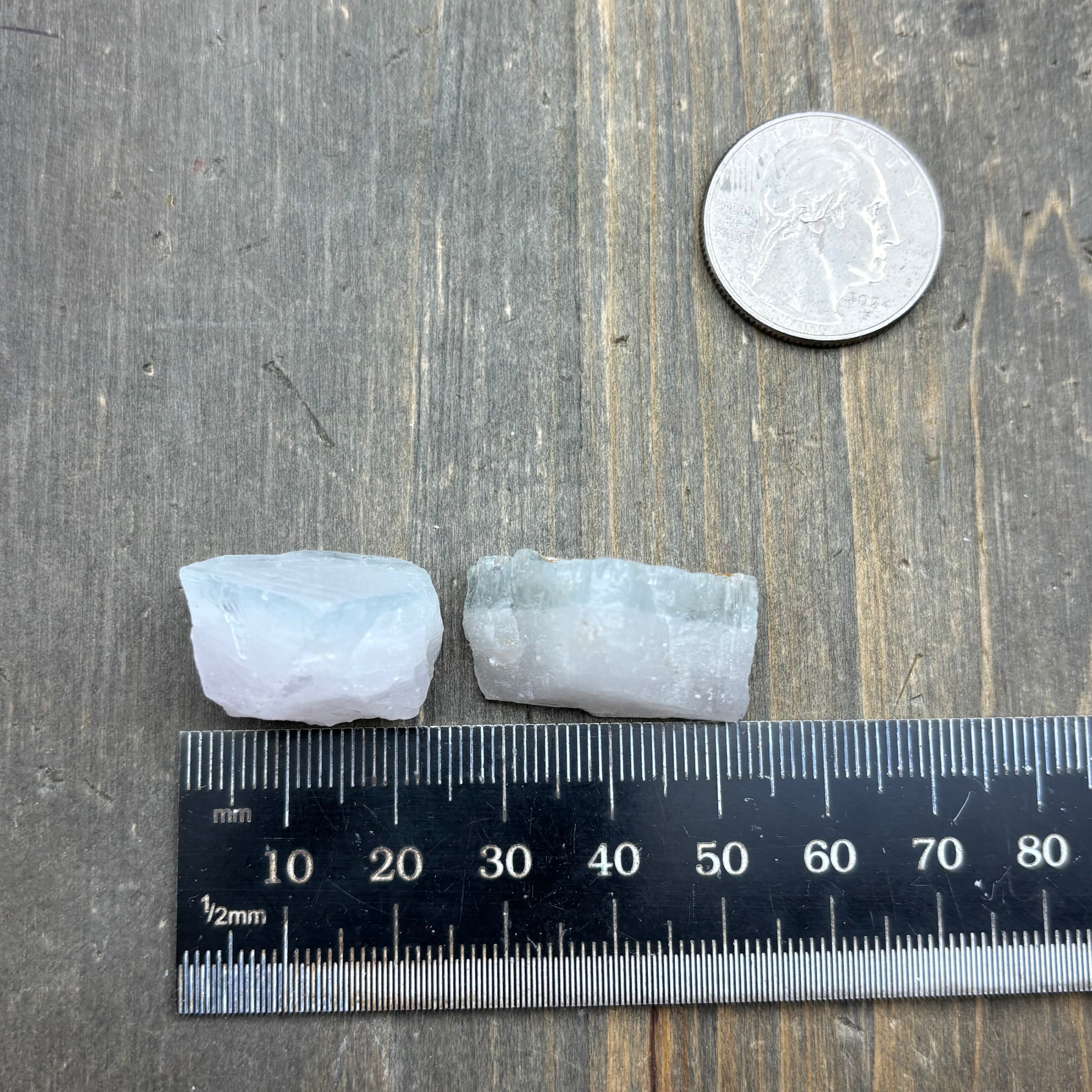 Morganite with Aquamarine Pair - 013