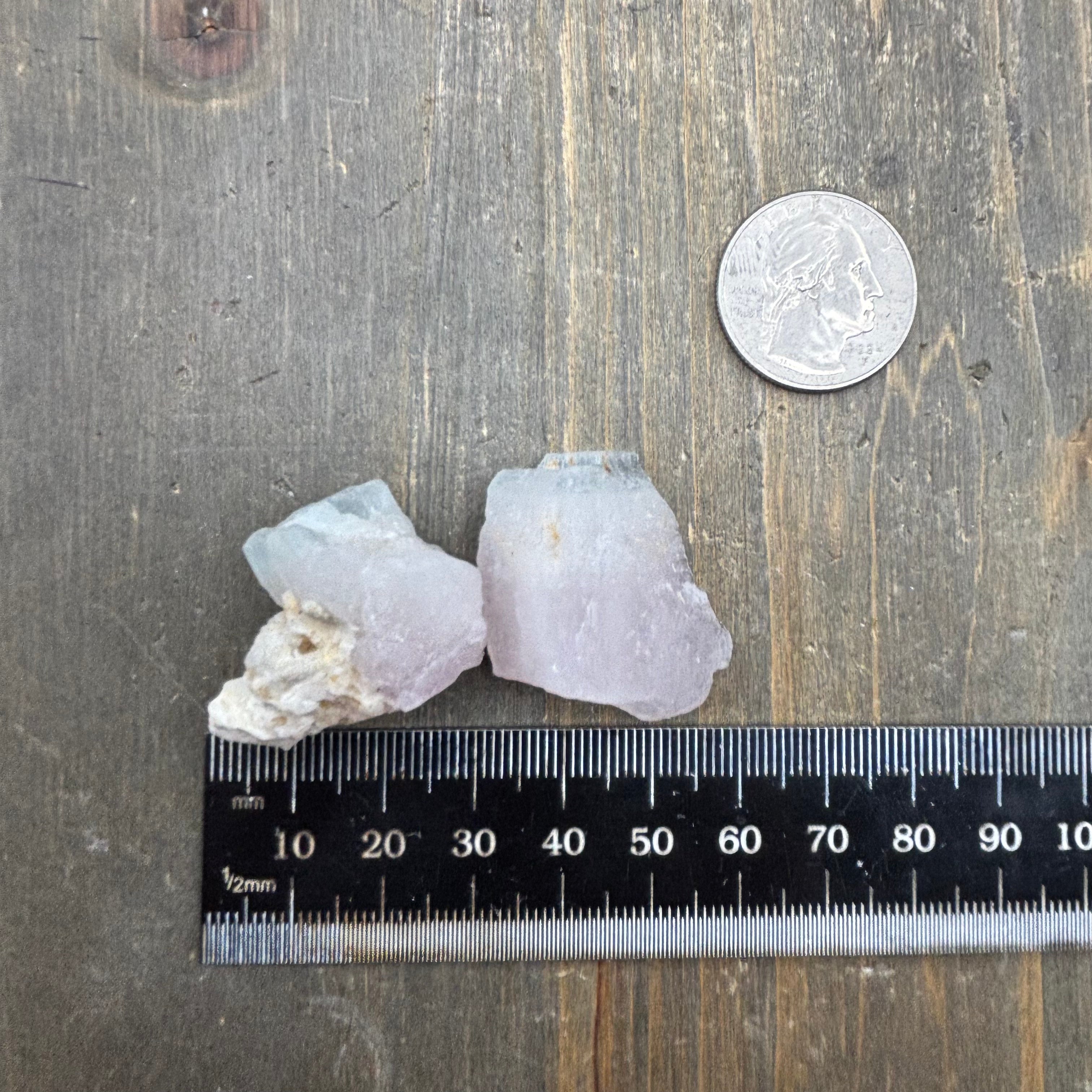 Morganite with Aquamarine Pair - 027