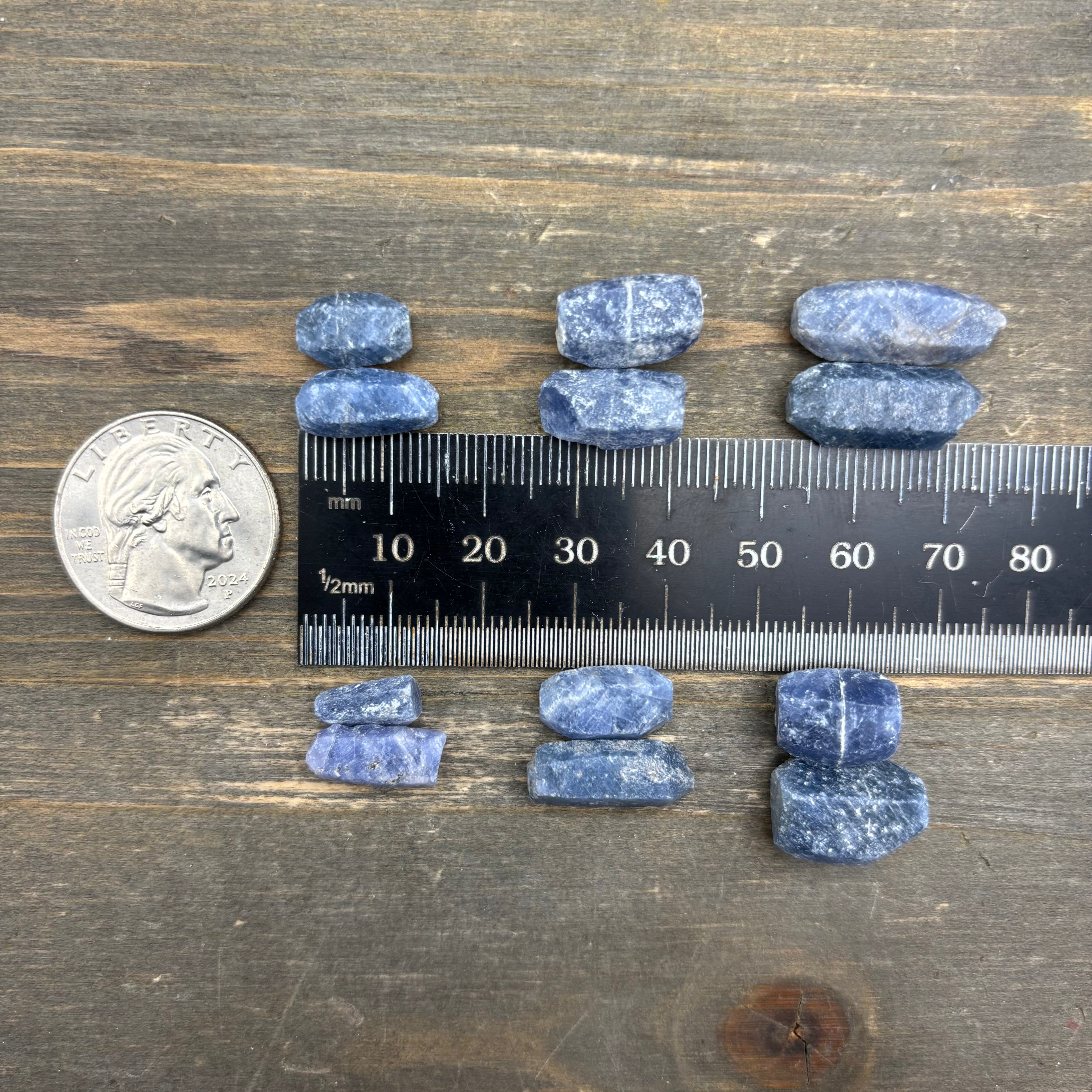 Blue Sapphire Point Pair
