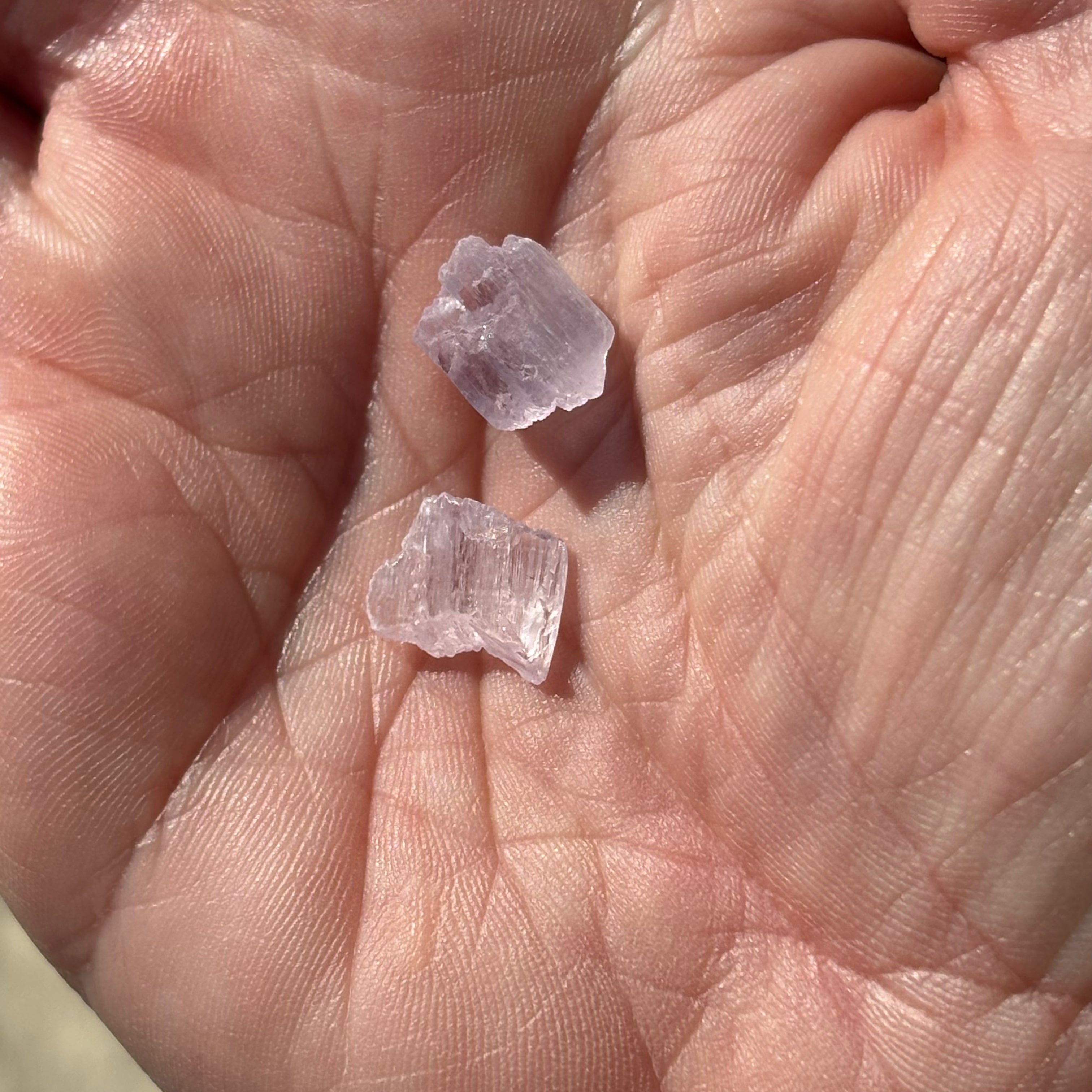 Pink Kunzite Point Pair