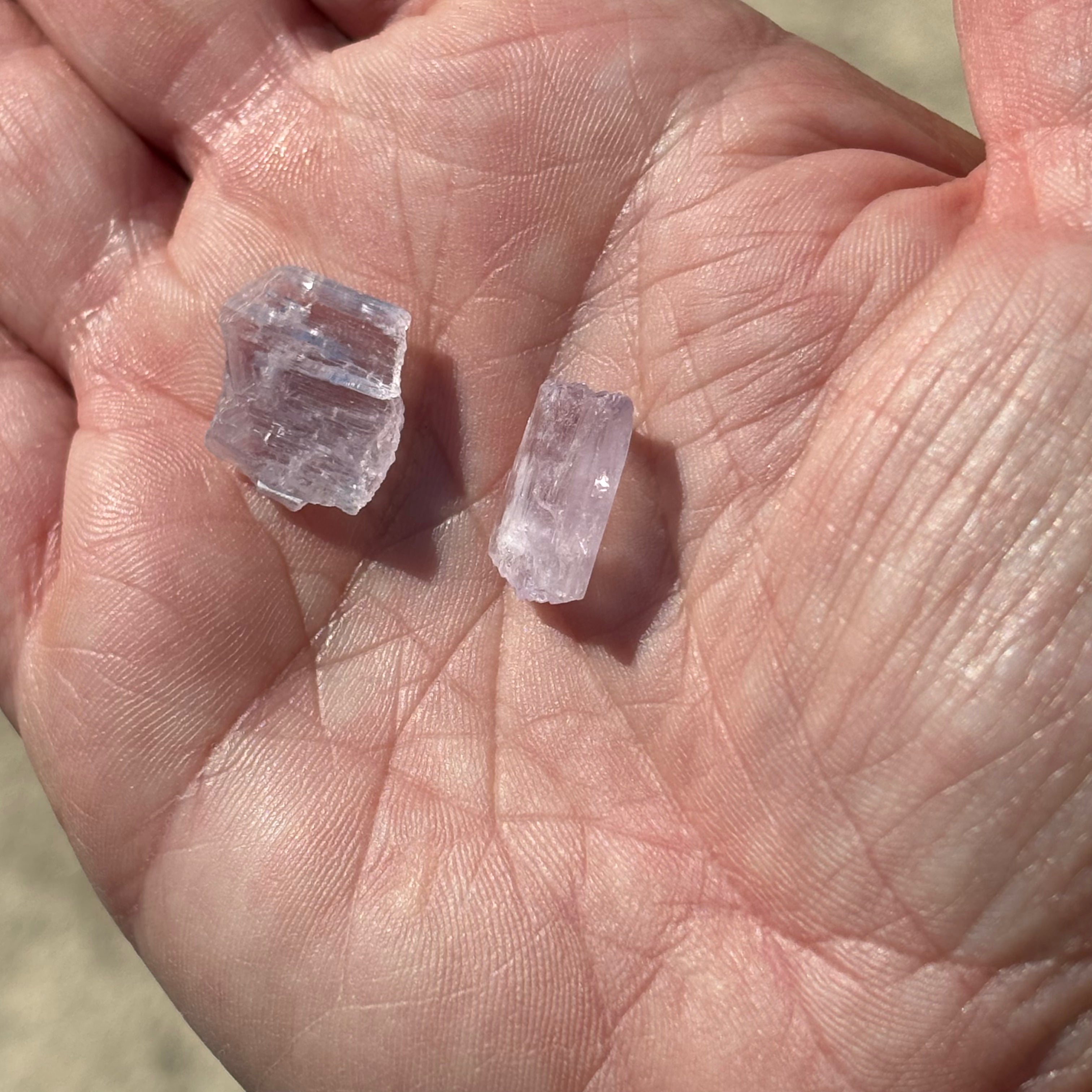 Pink Kunzite Point Pair